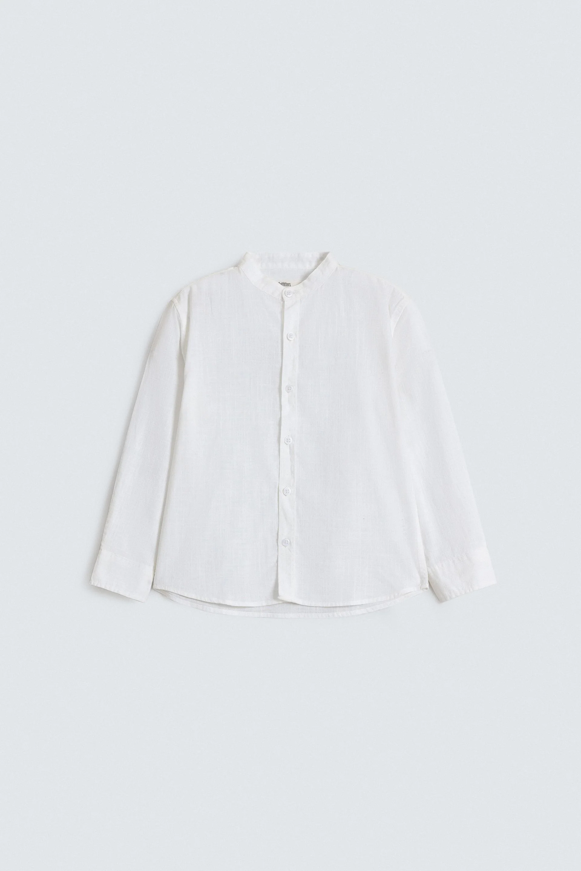 Textured Mandarin Collar Shirt