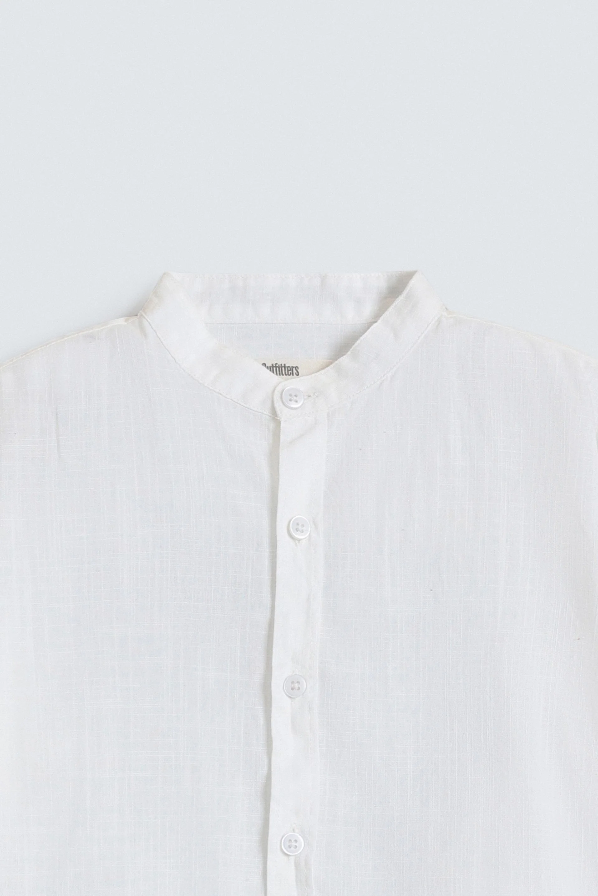 Textured Mandarin Collar Shirt