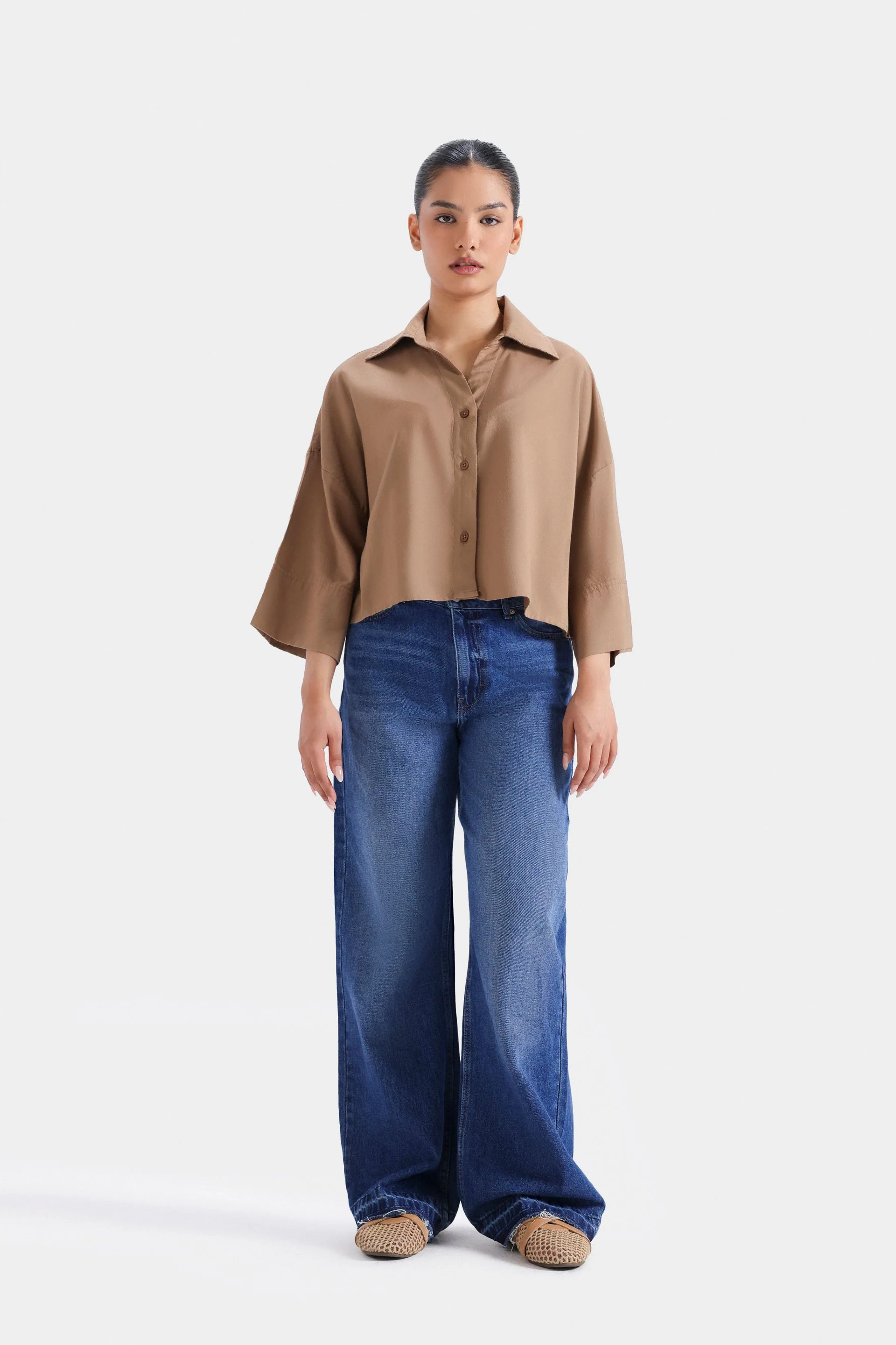 Super Cropped Button Up Shirt 4 Super Cropped Button Up Shirt