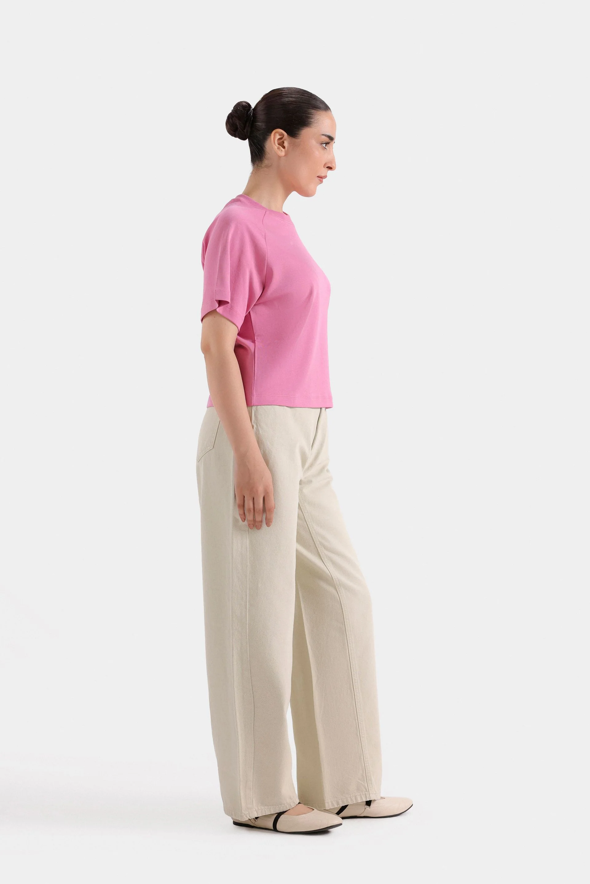 Cropped Raglan Sleeves T-Shirt