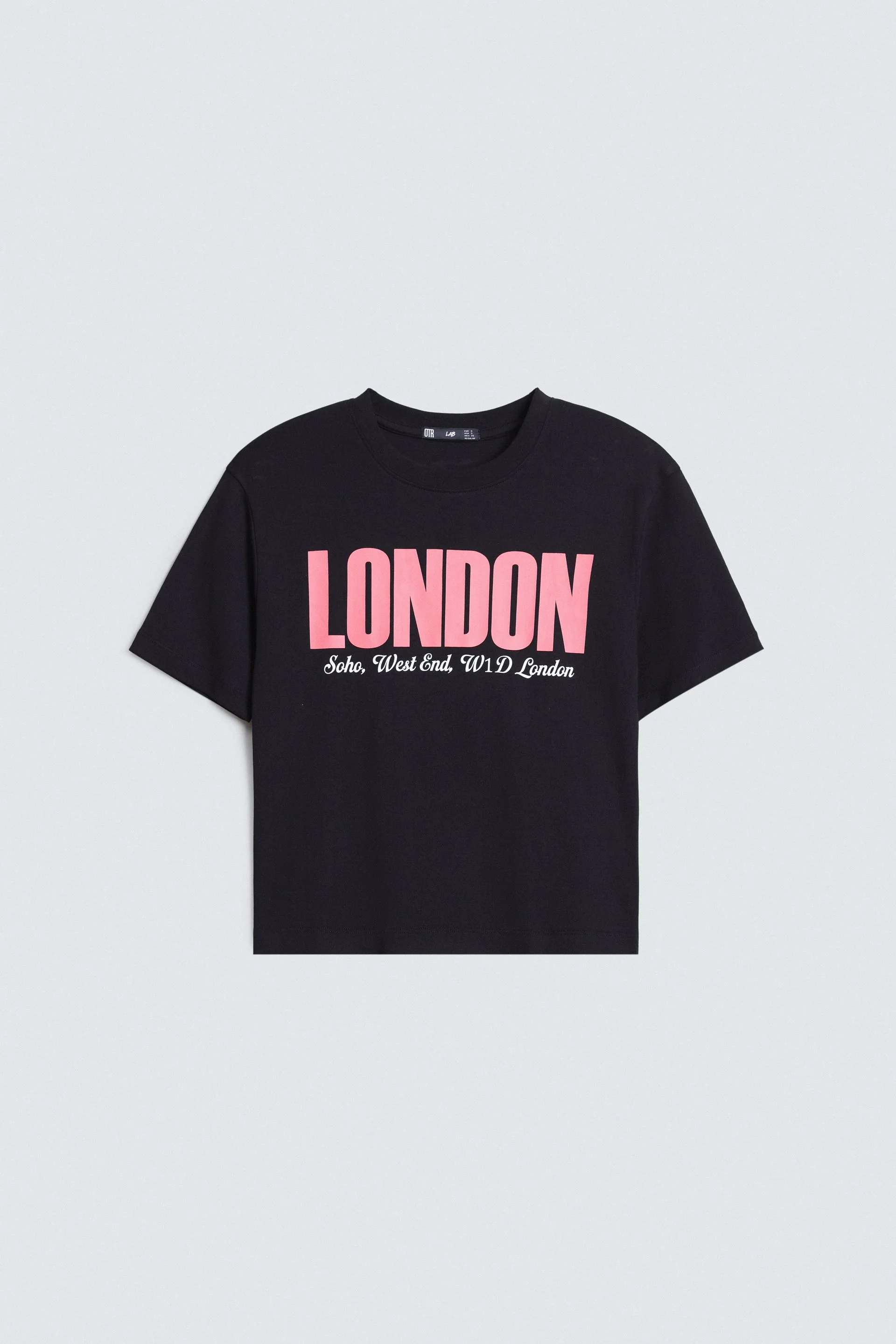 Cropped Slogan Print T-Shirt