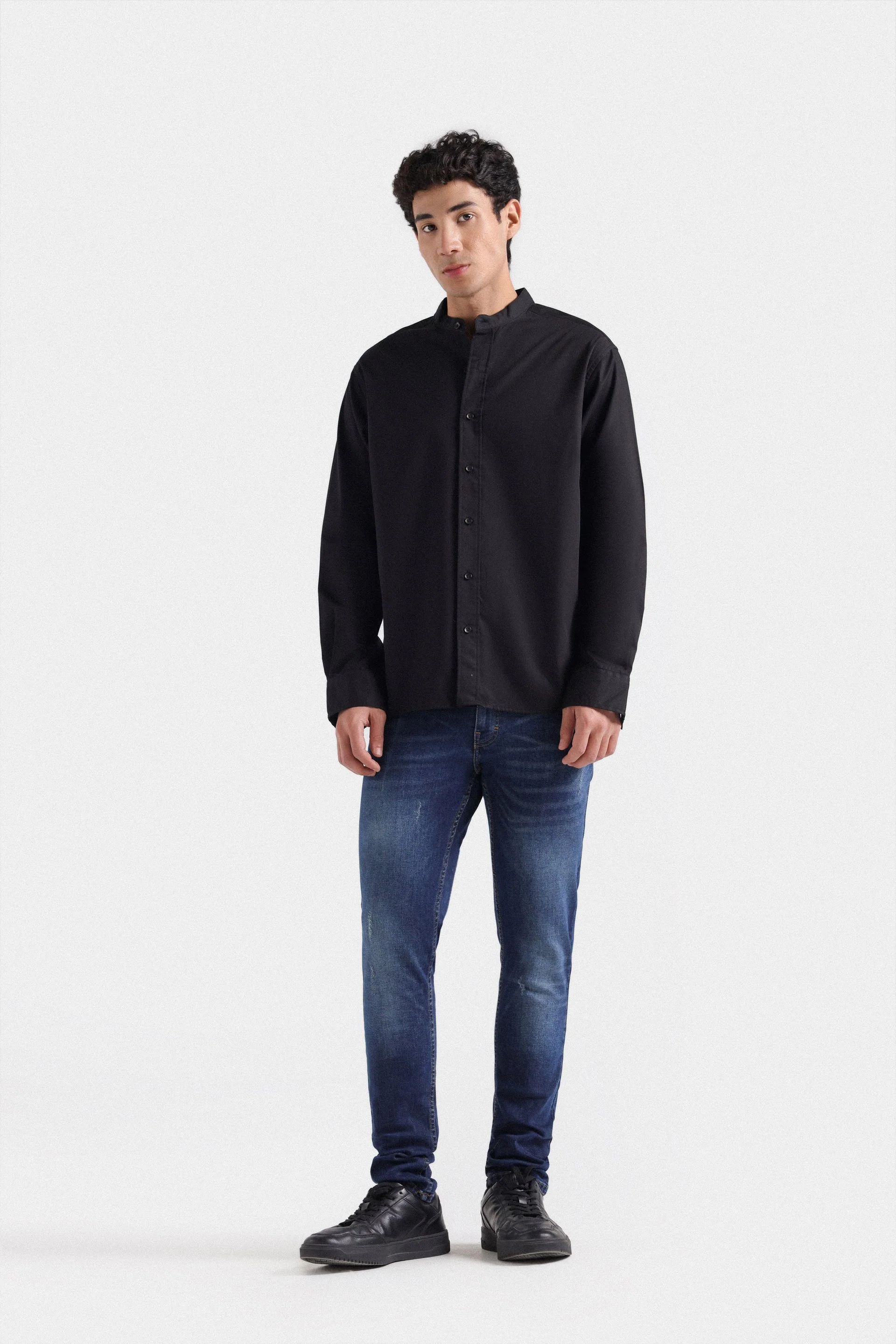 Basic Mandarin Collar Shirt