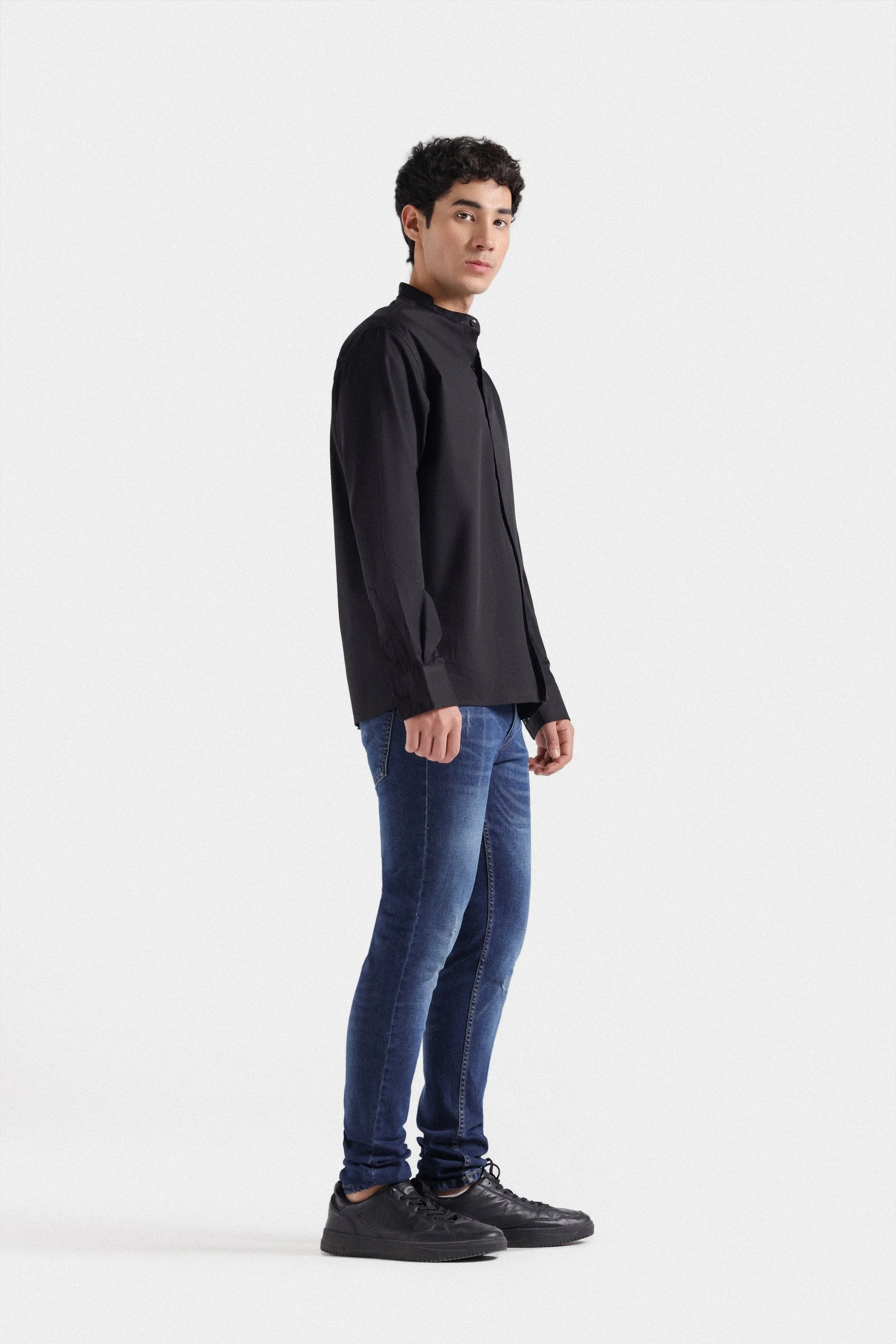 Basic Mandarin Collar Shirt
