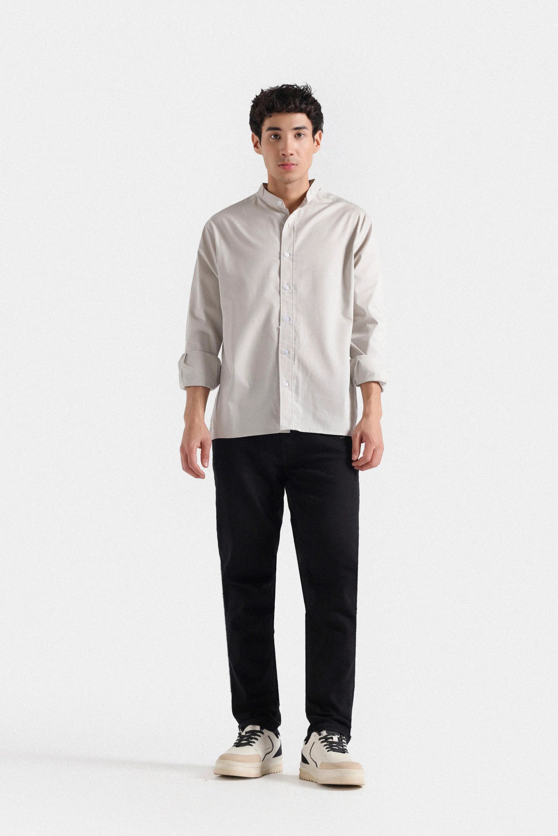 Basic Mandarin Collar Shirt