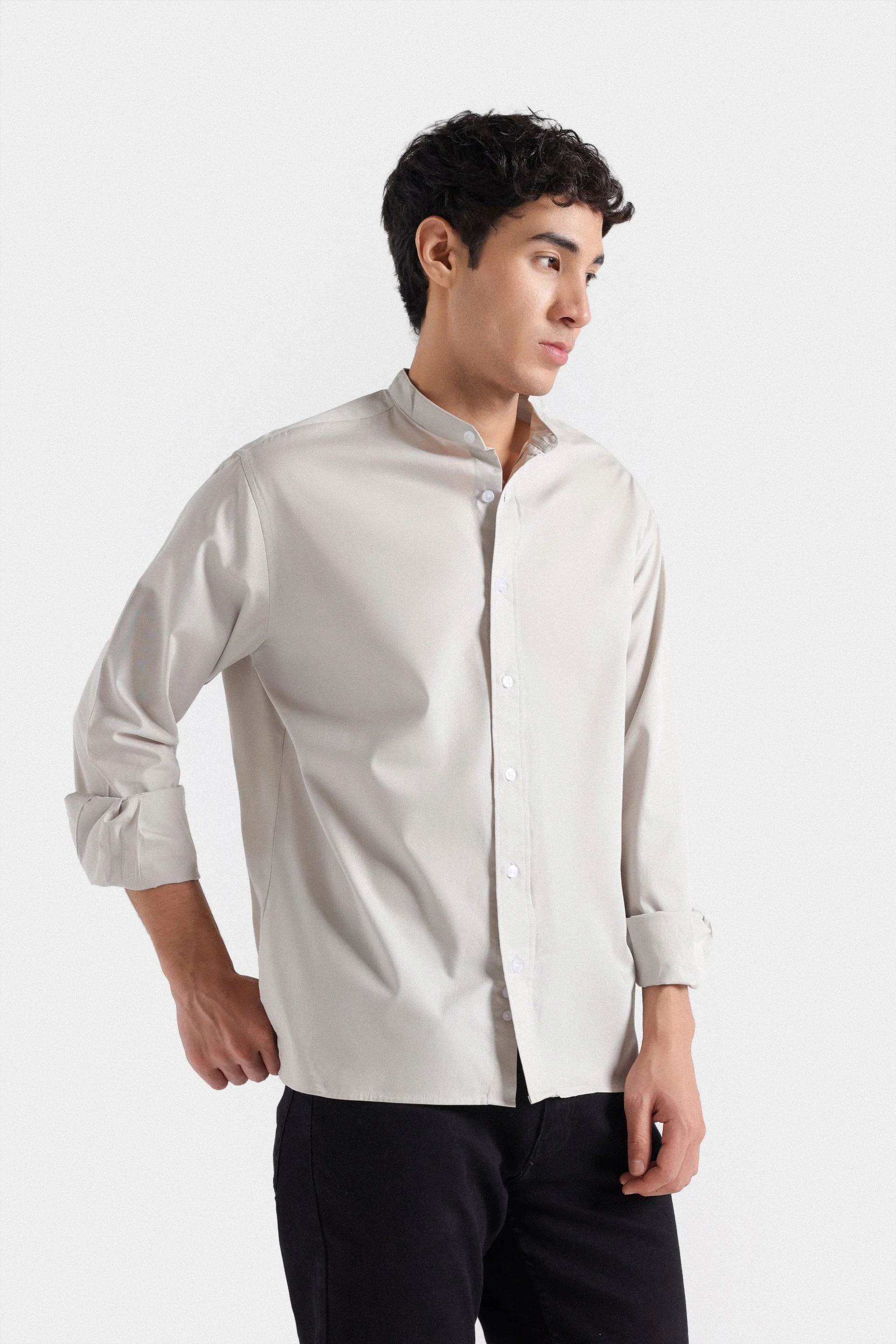 Basic Mandarin Collar Shirt