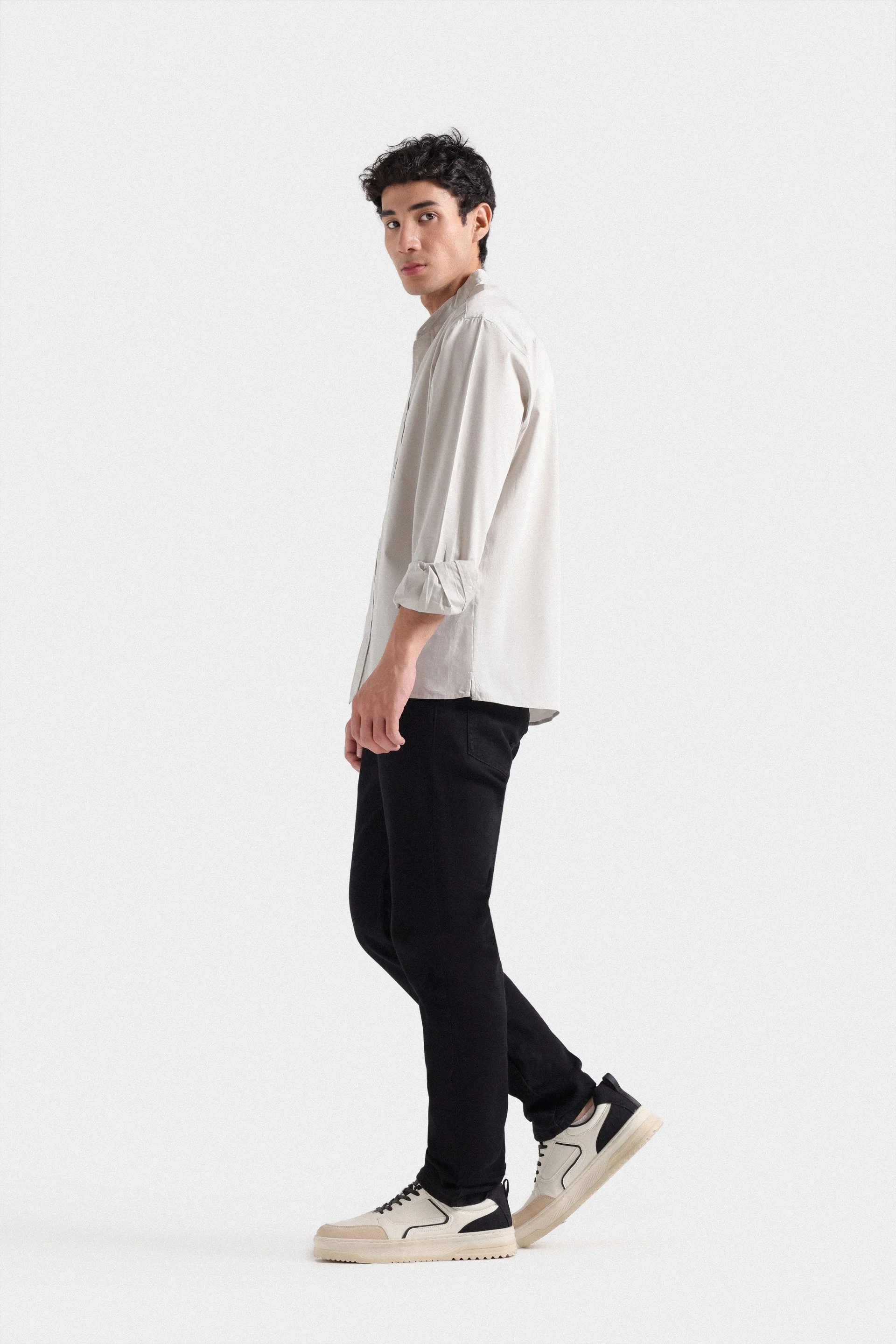 Basic Mandarin Collar Shirt