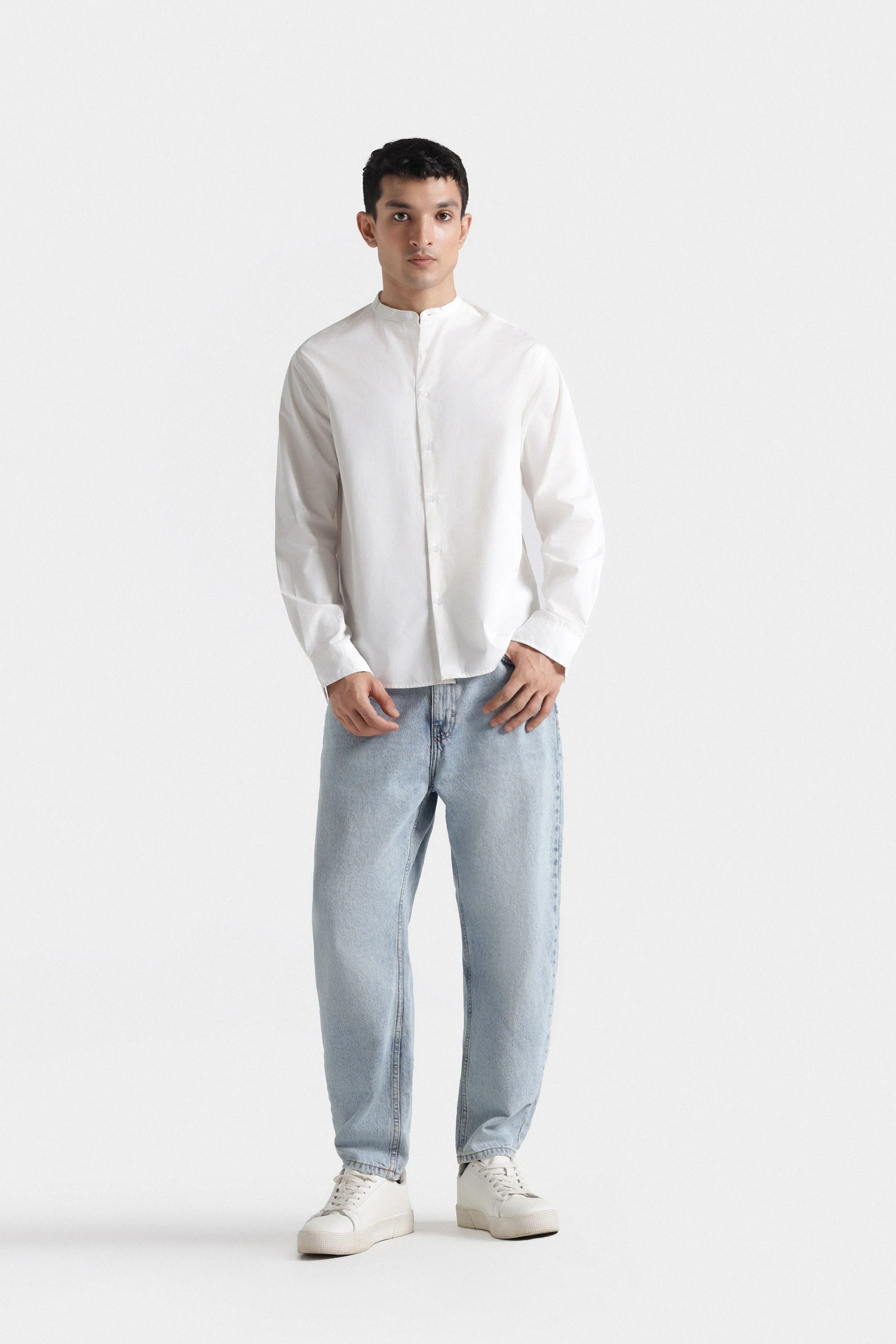 Basic Mandarin Collar Shirt