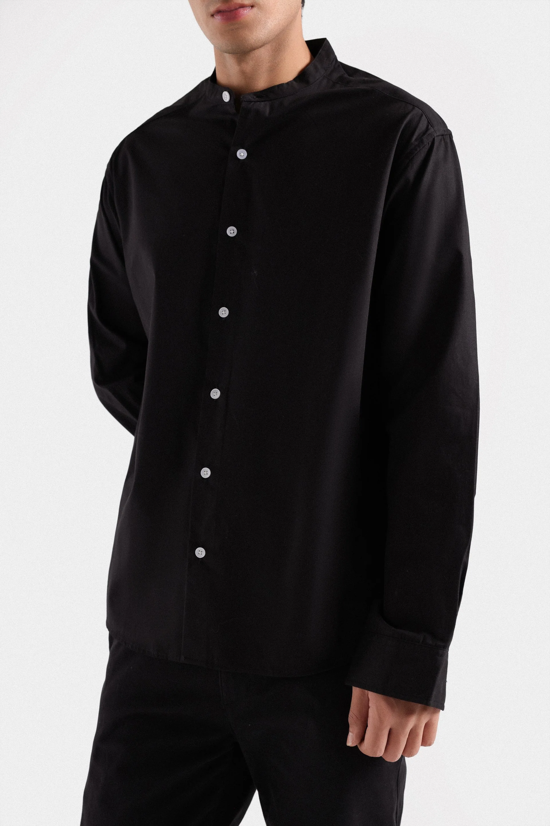 Basic Mandarin Collar Shirt