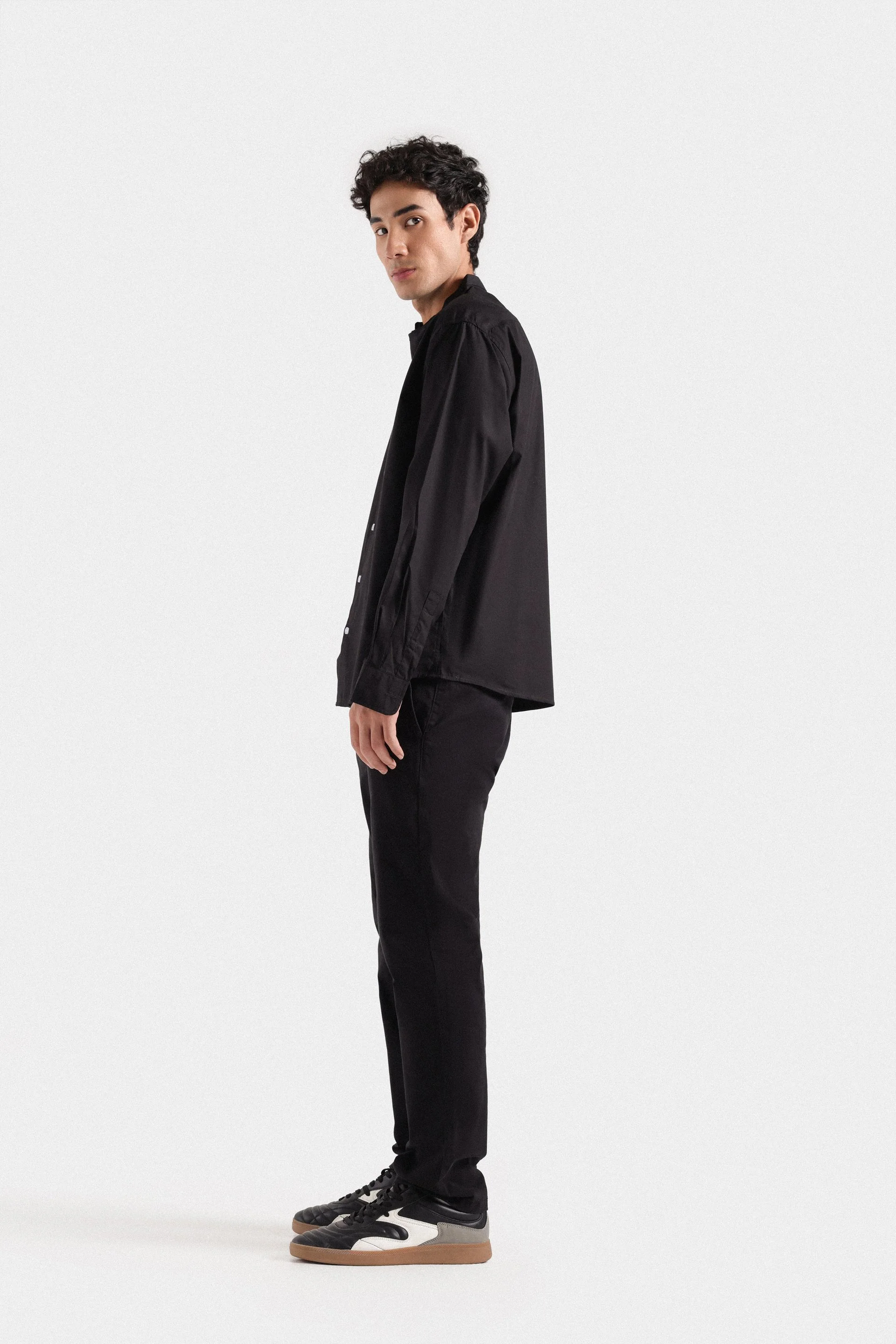 Basic Mandarin Collar Shirt