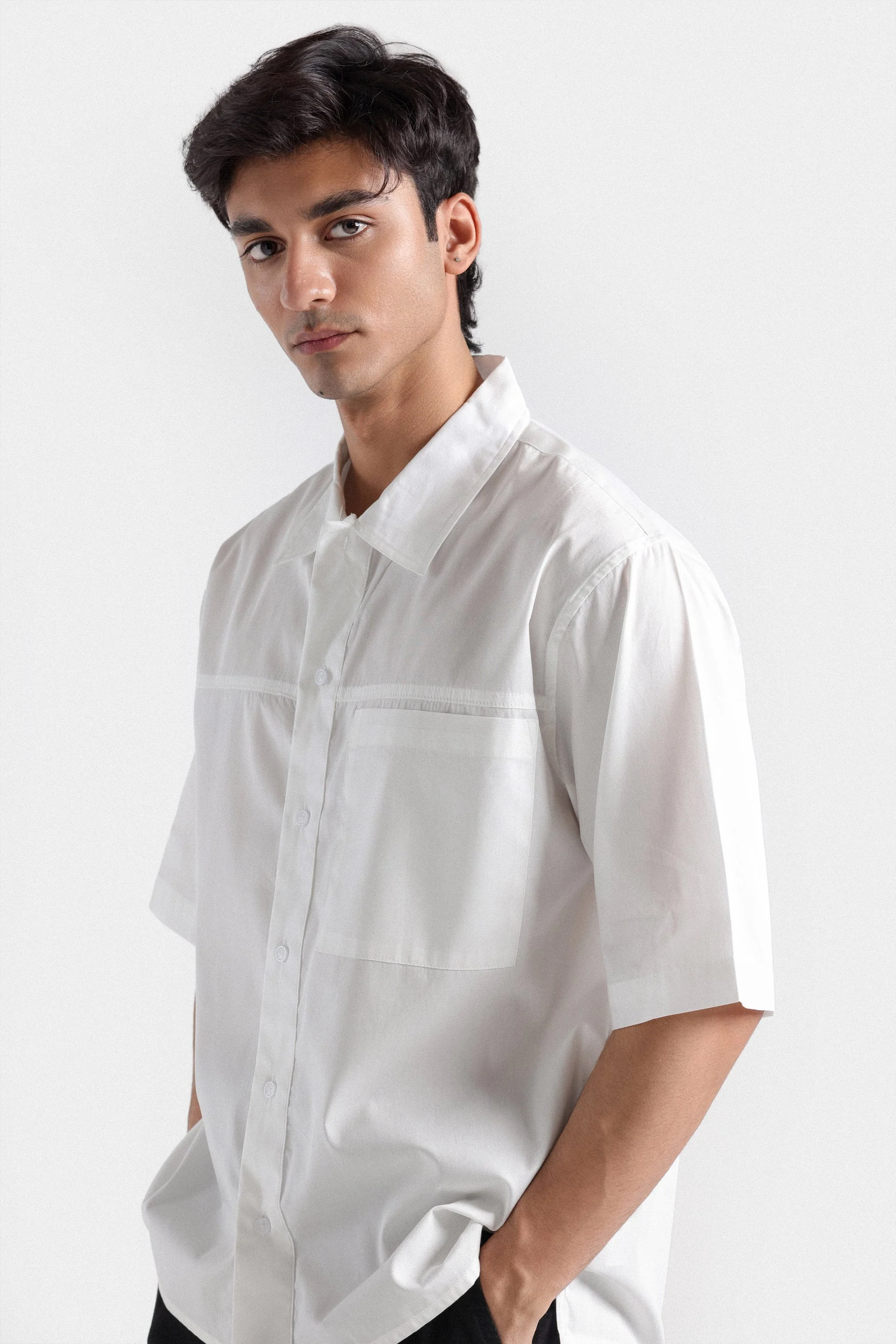 Basic Shirt With Cut Panel
