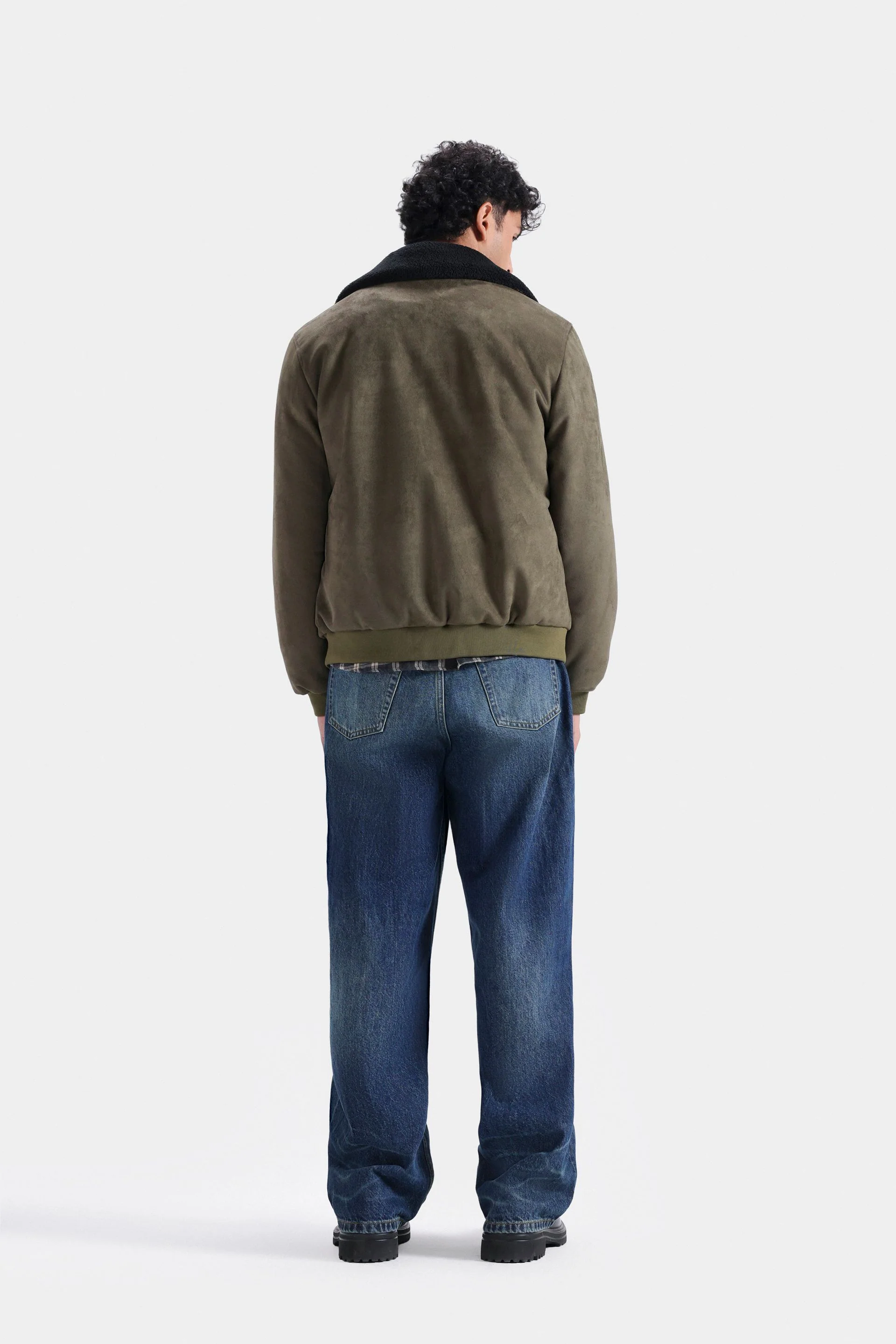 Suede Zipper Jacket With Sherpa Collar 4 Suede Zipper Jacket With Sherpa Collar