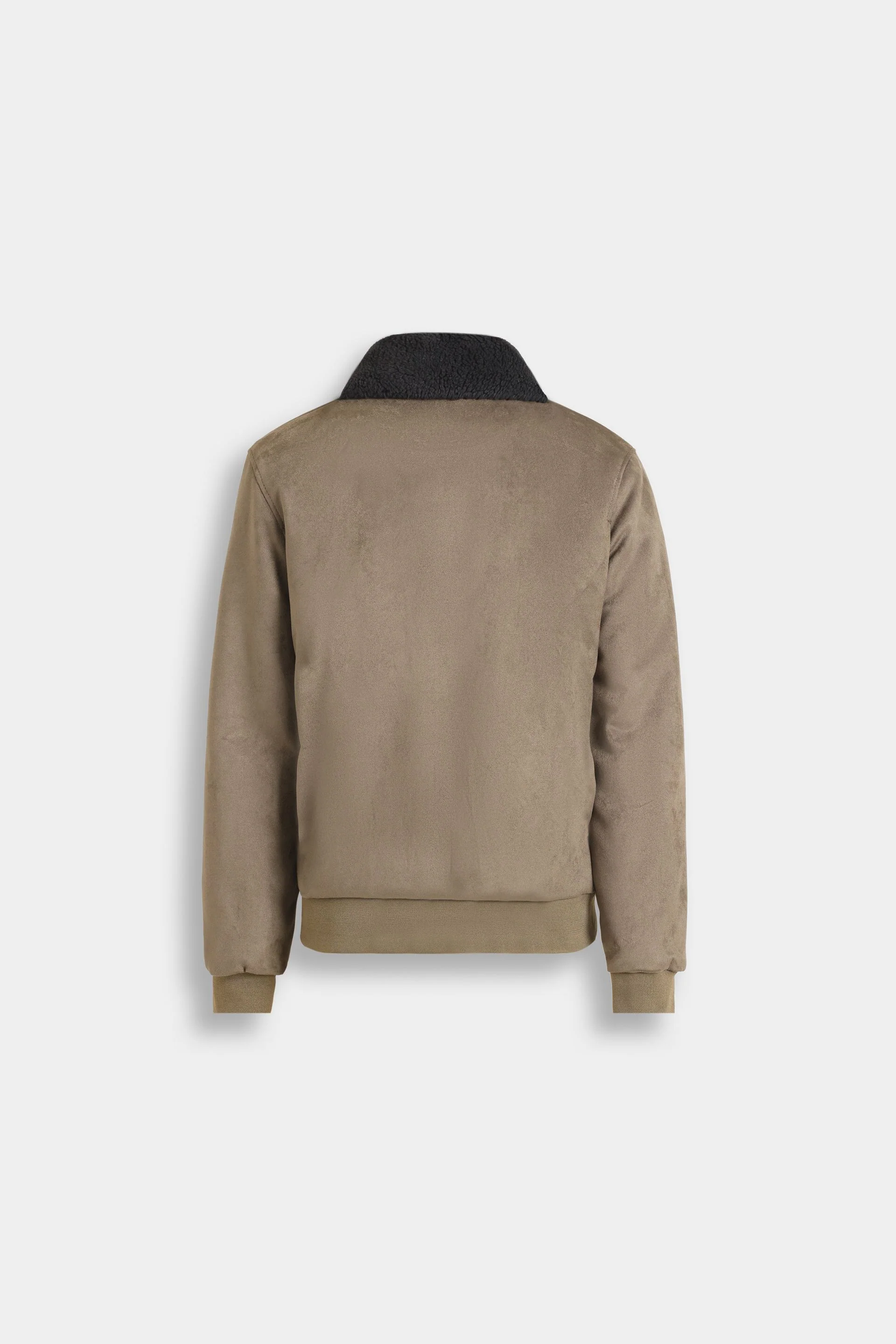 Suede Zipper Jacket With Sherpa Collar 7 Suede Zipper Jacket With Sherpa Collar