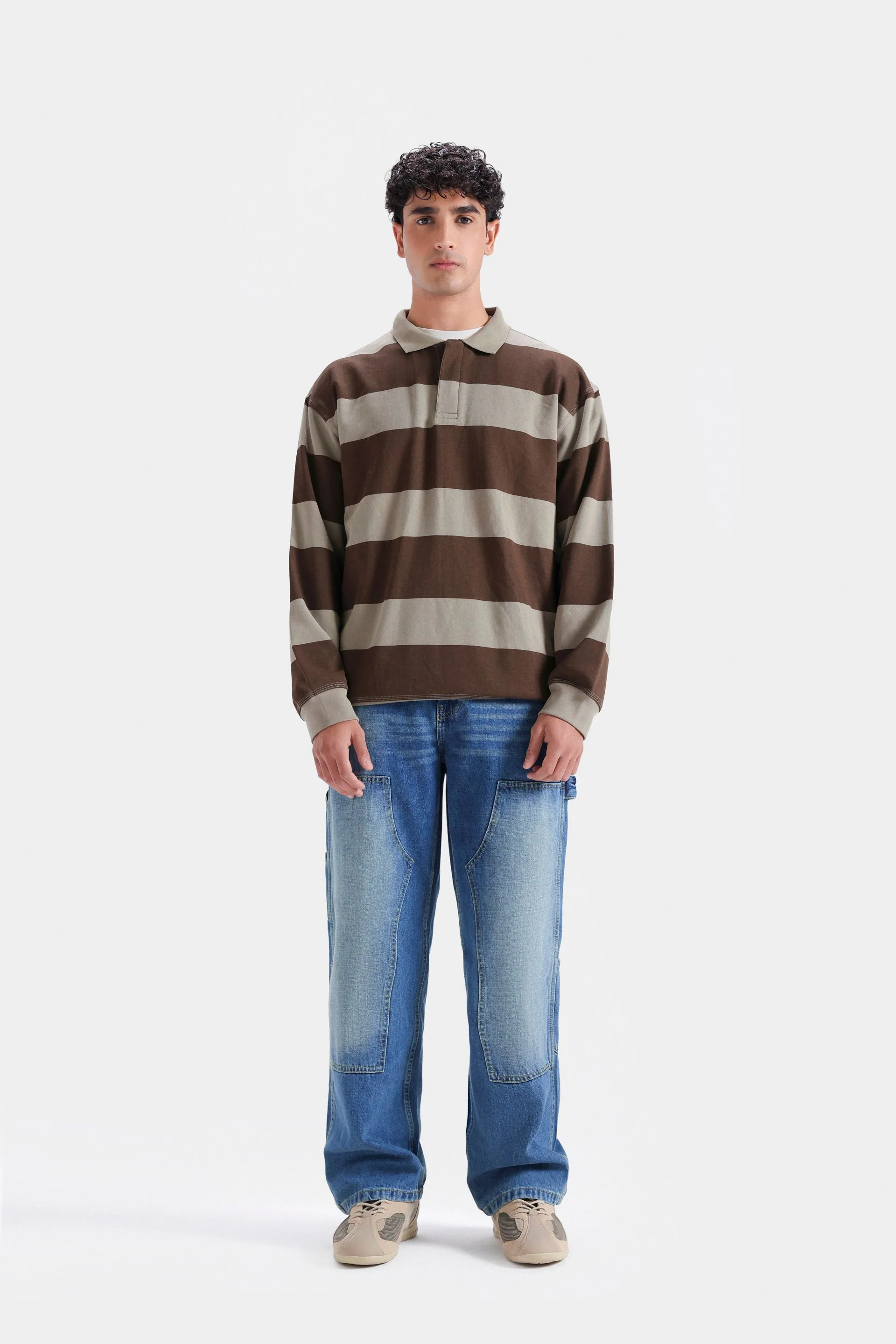 Home 48 Striped Polo Sweatshirt