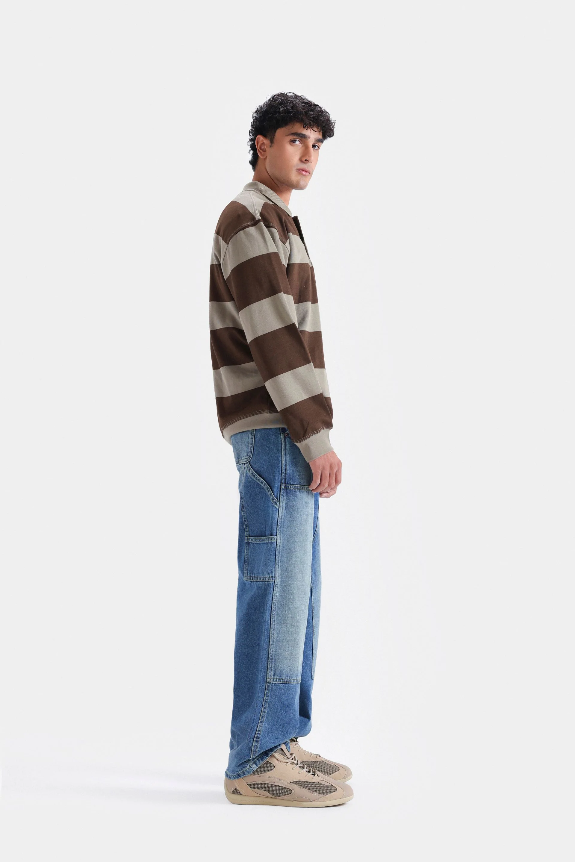 Striped Polo Sweatshirt