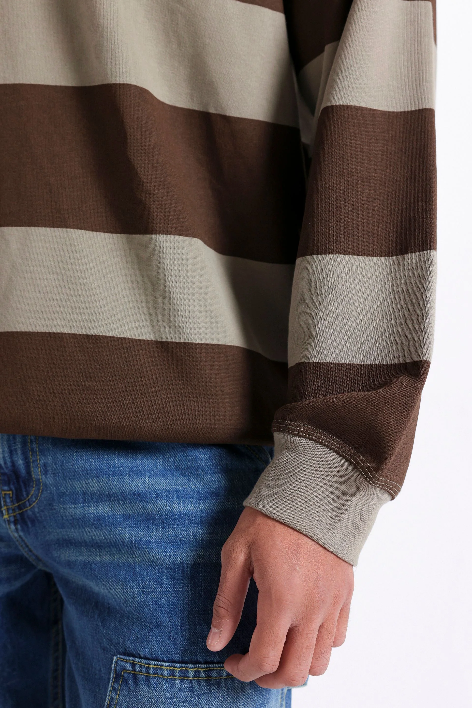 Striped Polo Sweatshirt