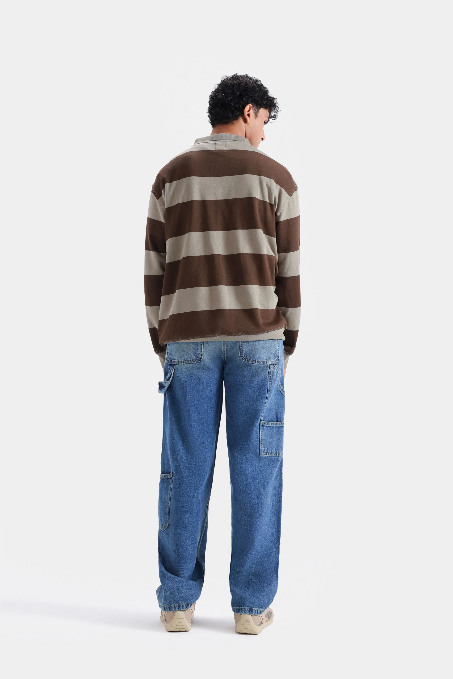 Striped Polo Sweatshirt