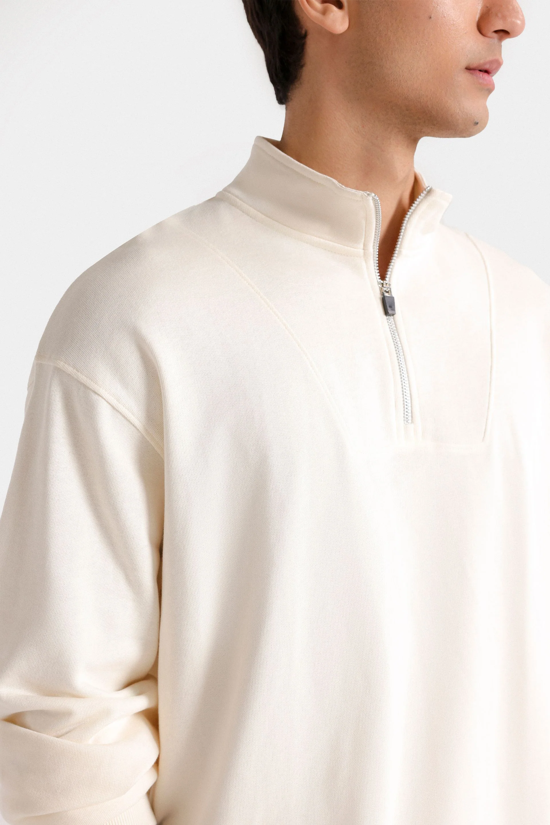 Basic Quarter Zip-Up Sweatshirt 2 Basic Quarter Zip-Up Sweatshirt