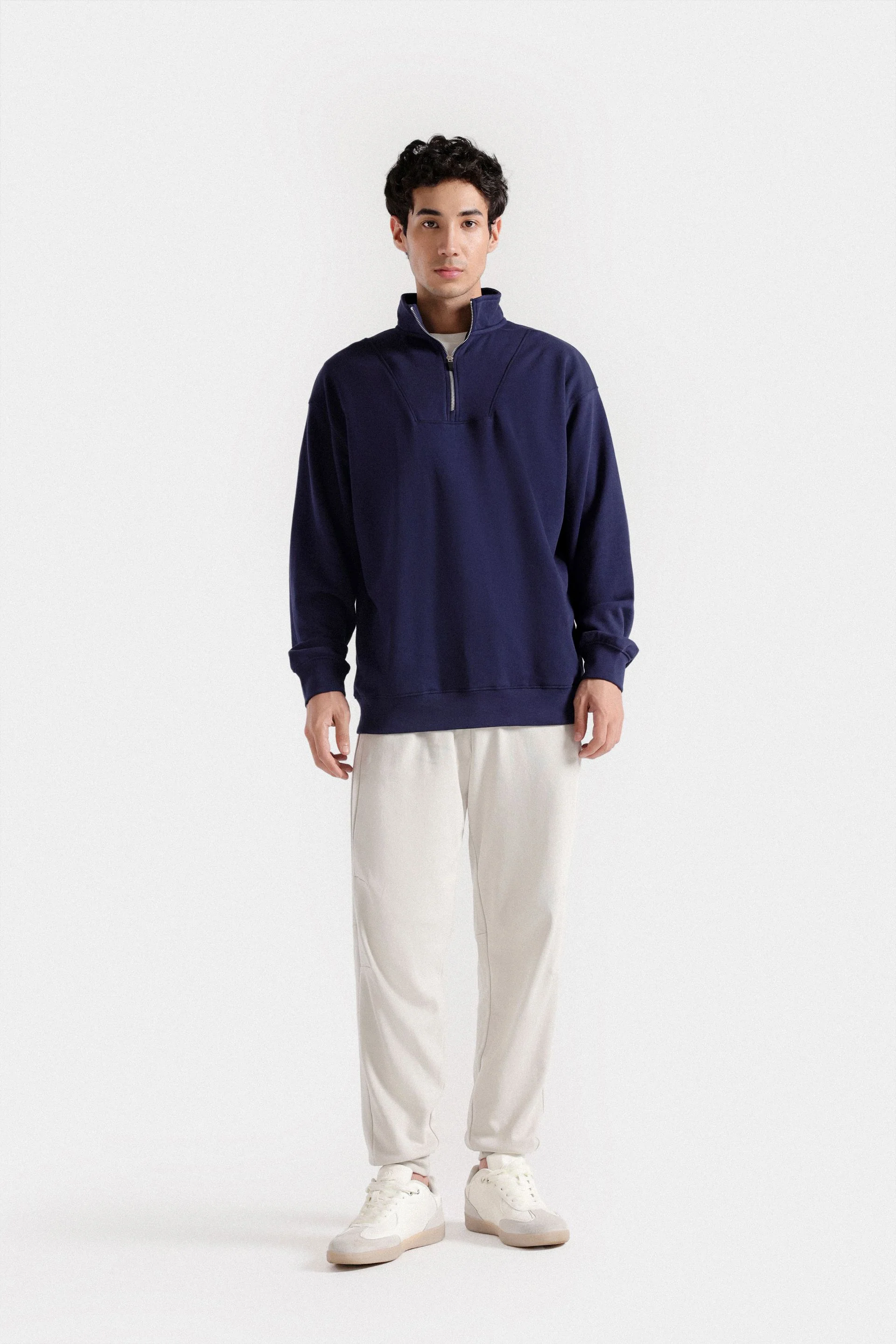 Basic Quarter Zip-Up Sweatshirt 8 Basic Quarter Zip-Up Sweatshirt