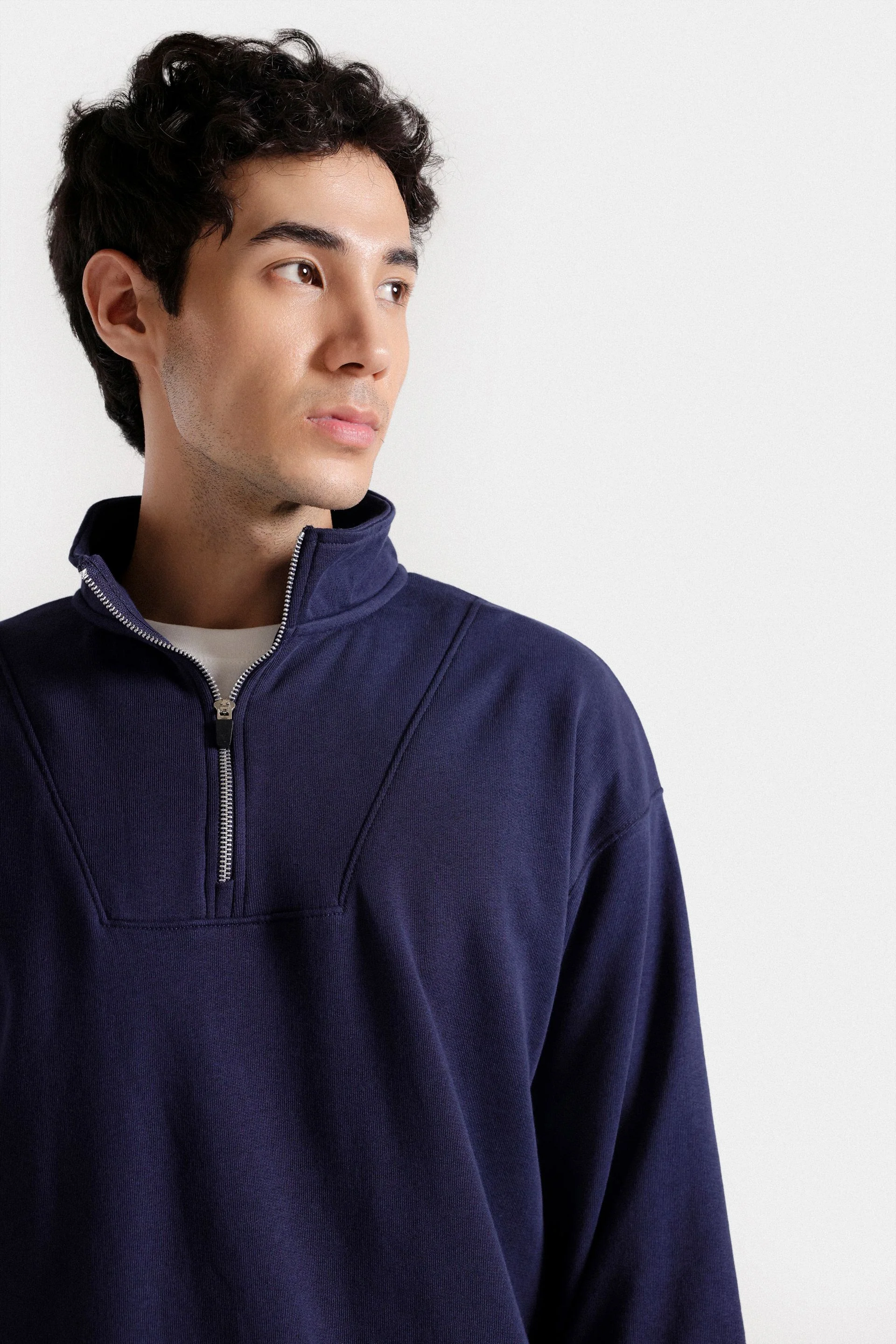 Basic Quarter Zip-Up Sweatshirt 9 Basic Quarter Zip-Up Sweatshirt