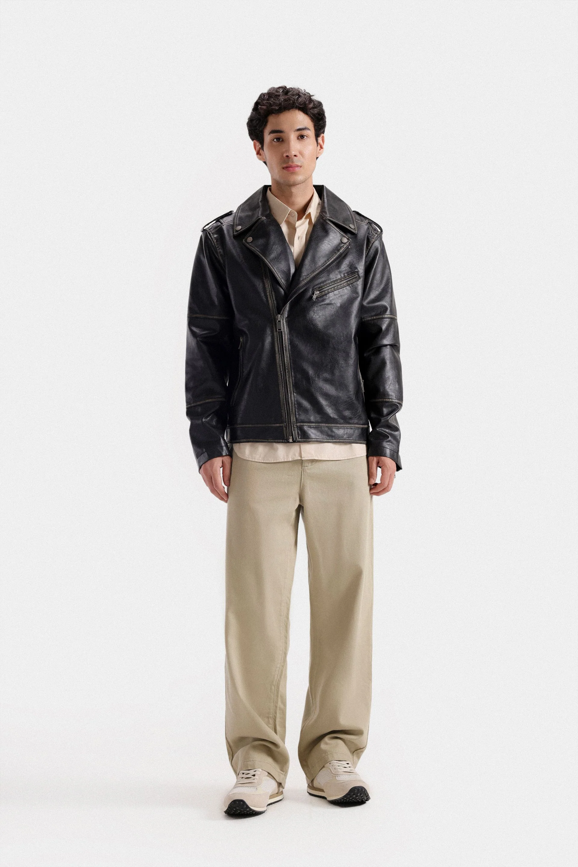 Home 44 Faux Leather Biker Jacket