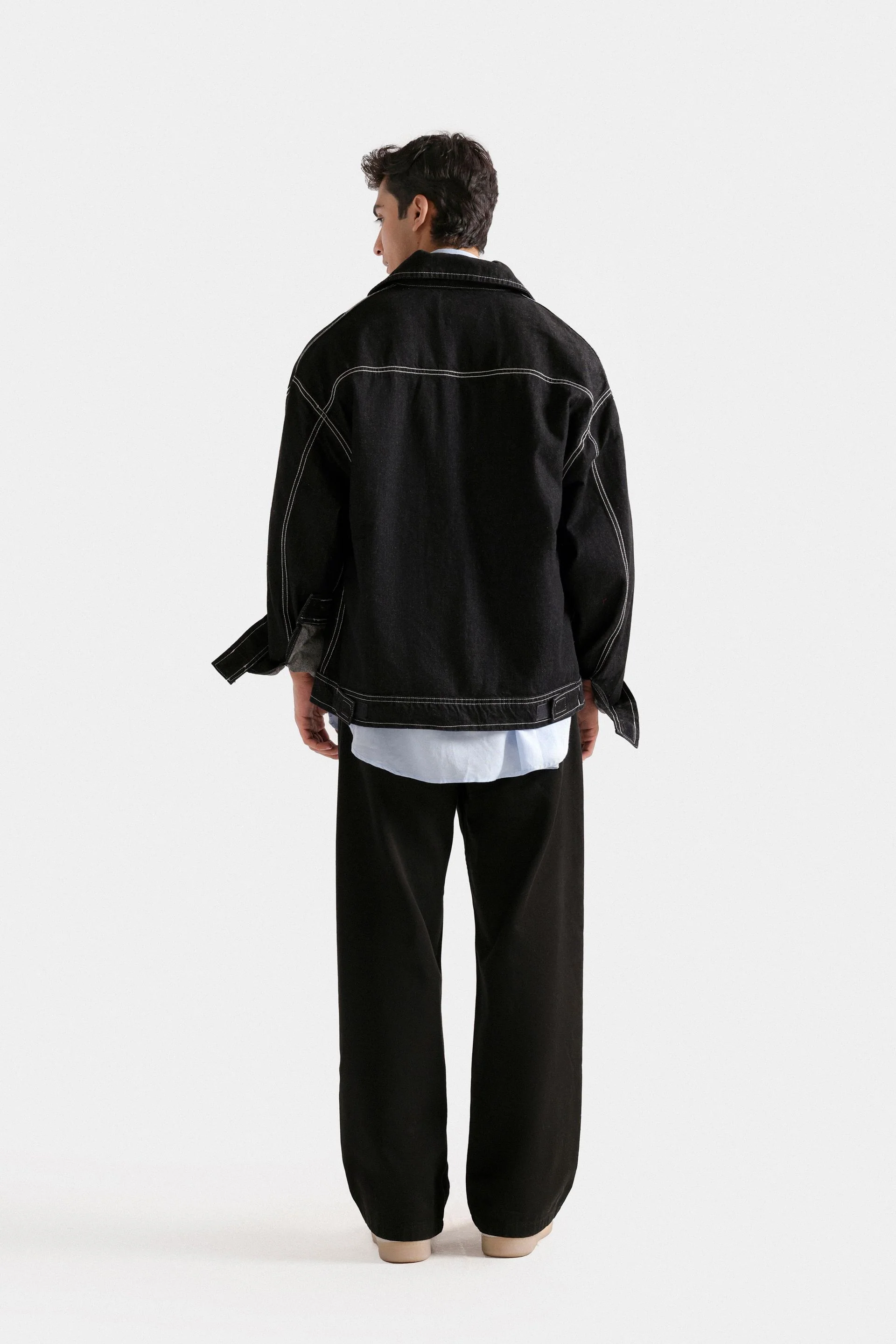 Denim Jacket With Stitching Detail