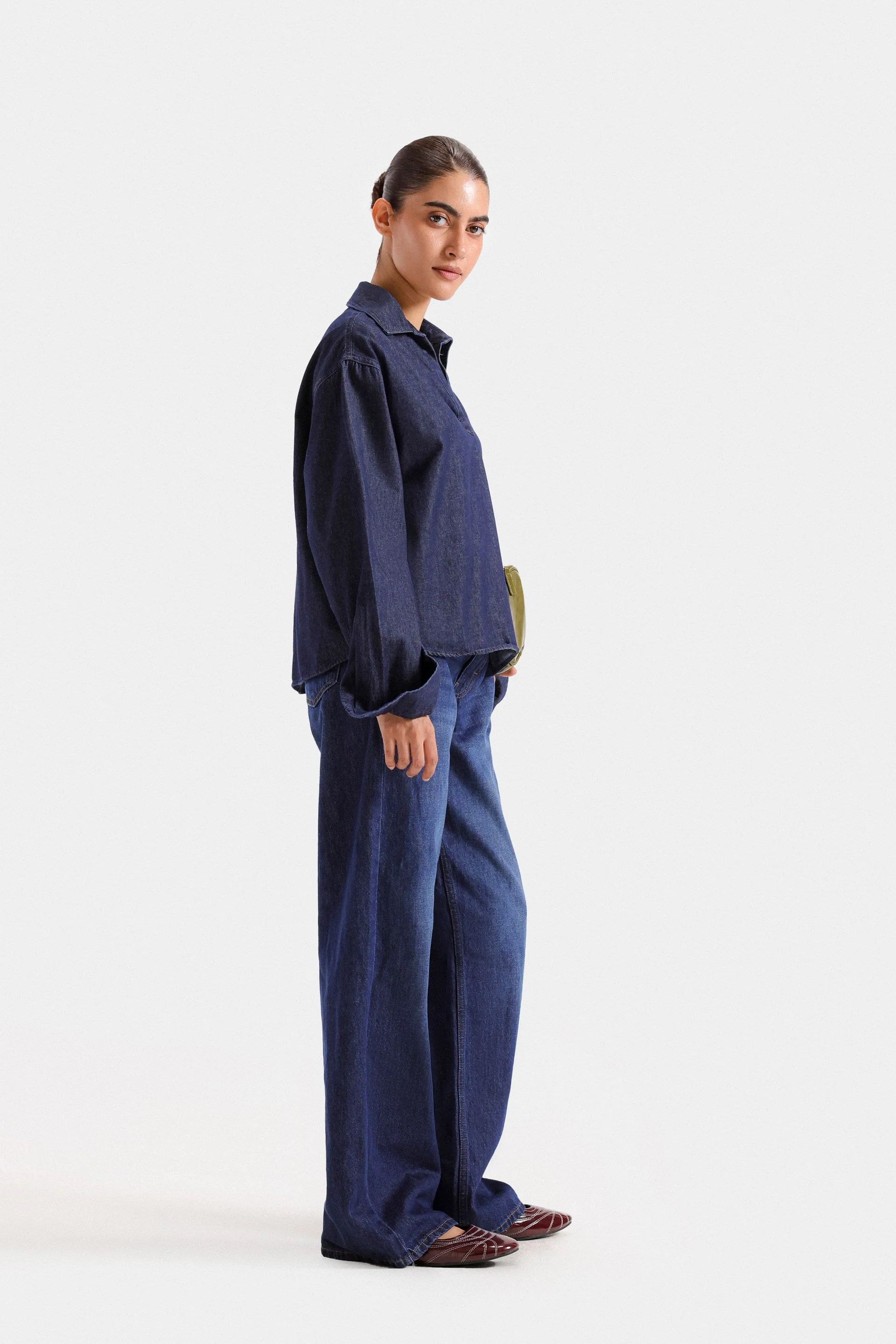 Basic Cropped Denim Shirt 4 Basic Cropped Denim Shirt