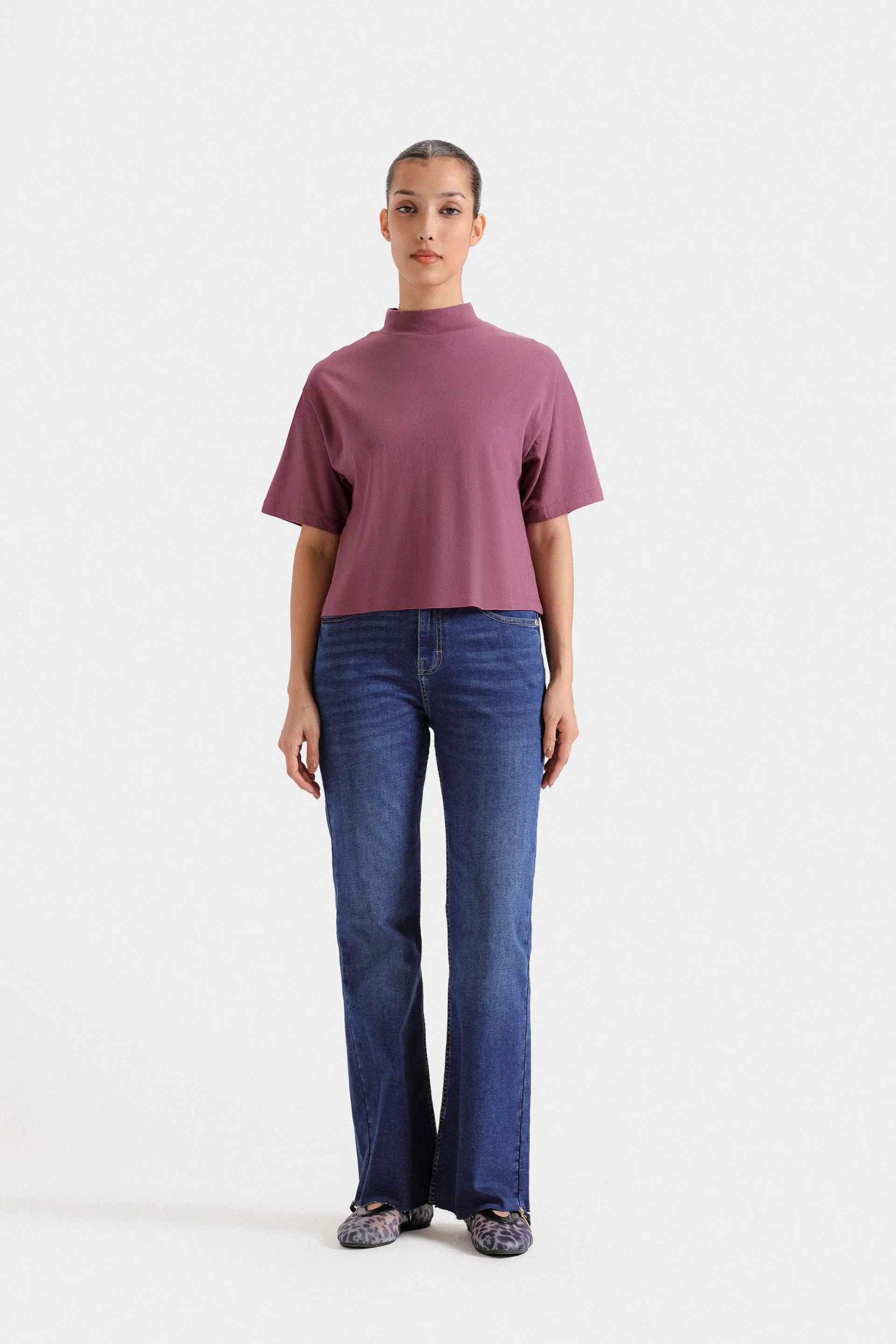 Basic Mock Neck T-Shirt 15 Basic Mock Neck T-Shirt