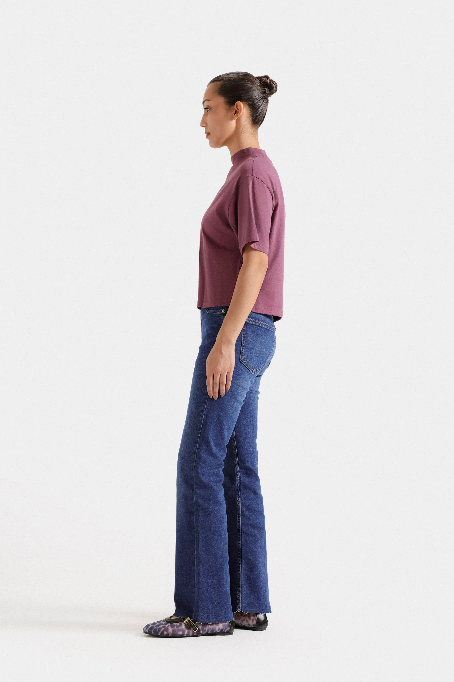Basic Mock Neck T-Shirt 17 Basic Mock Neck T-Shirt