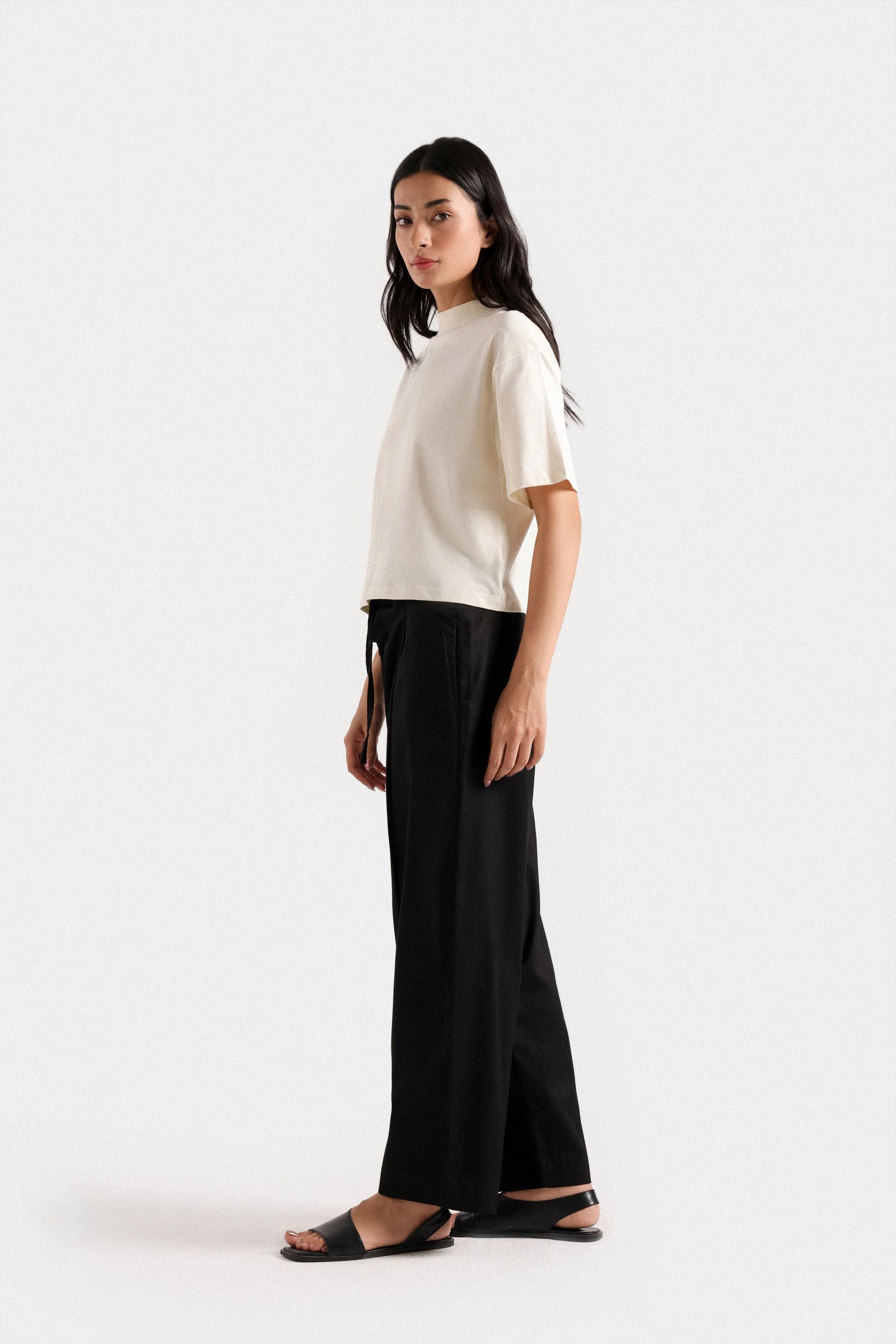 Basic Mock Neck T-Shirt 3 Basic Mock Neck T-Shirt