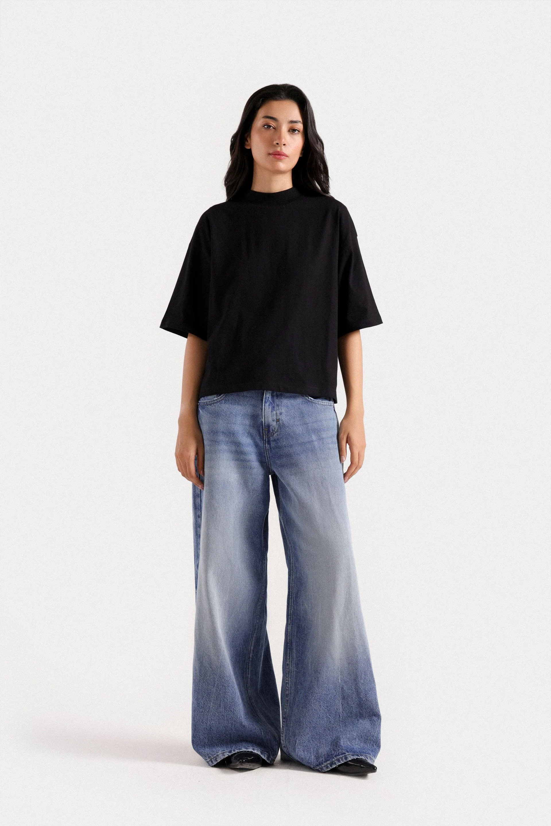 Basic Mock Neck T-Shirt 8 Basic Mock Neck T-Shirt