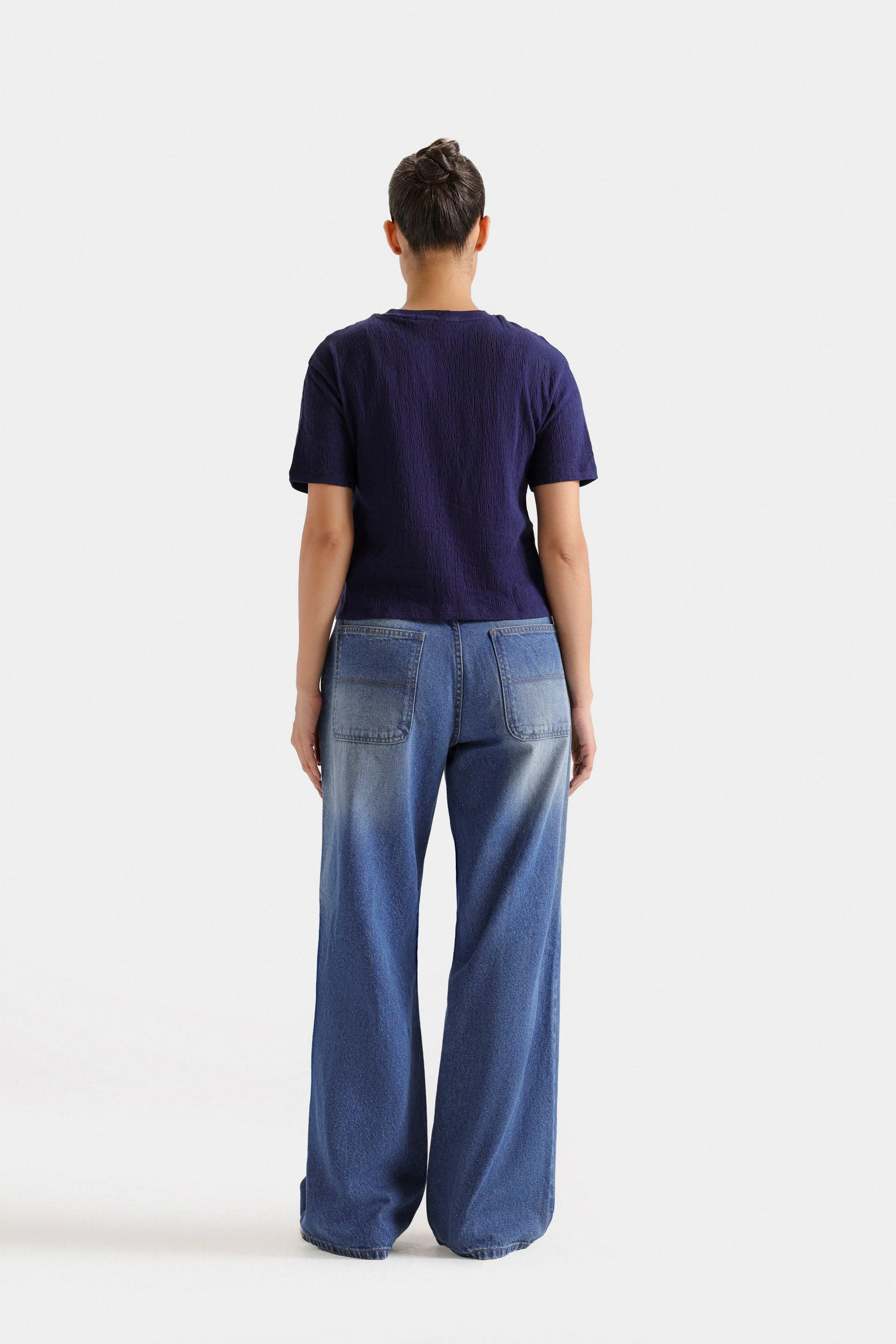 Basic Cropped Textured T-Shirt 4 Basic Cropped Textured T-Shirt