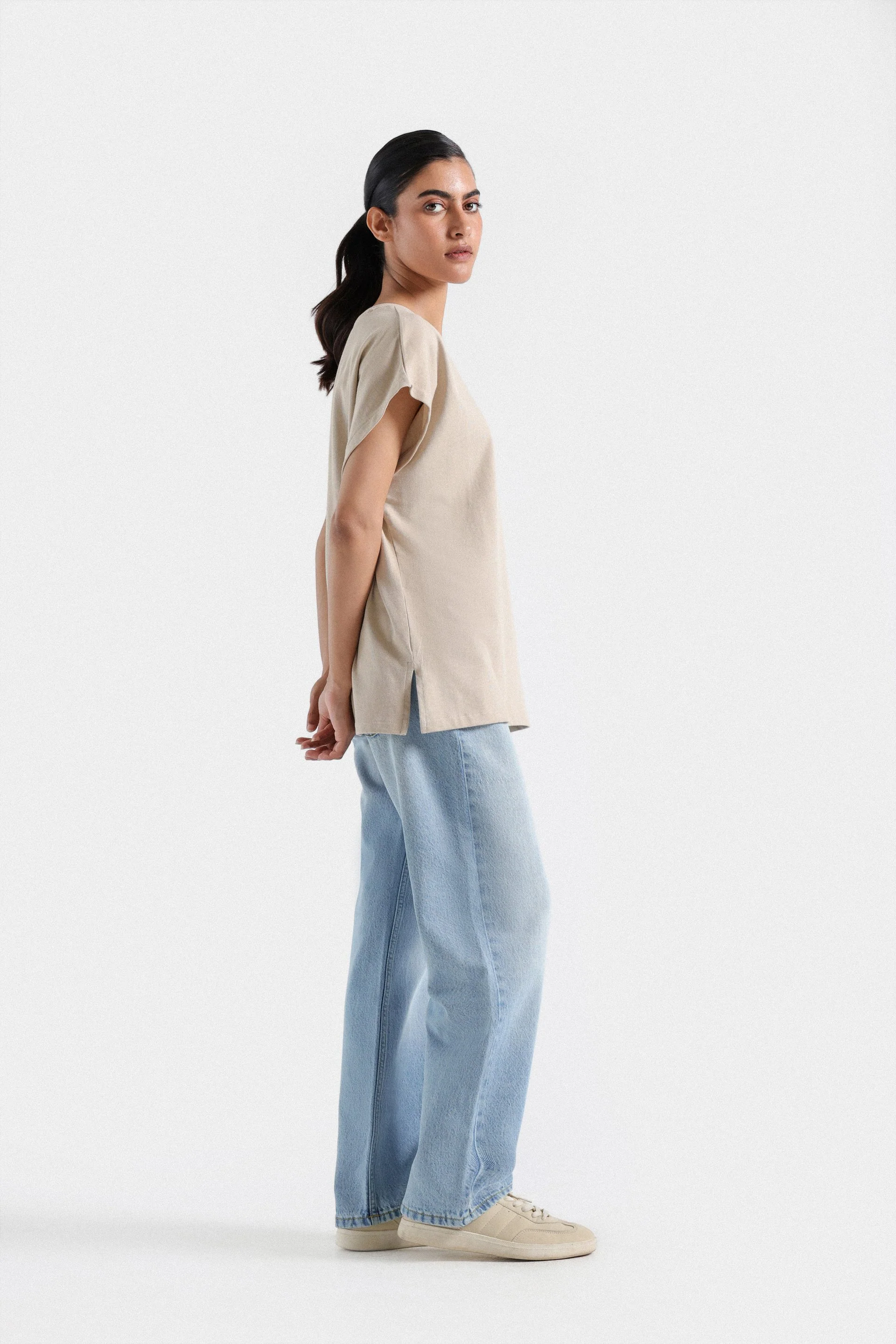 Basic Batwing Sleeves T-shirt