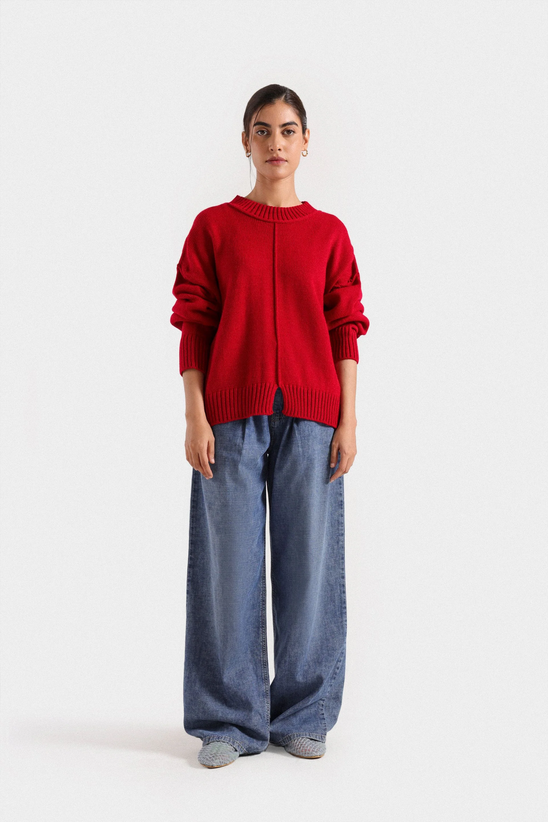 Basic Sweater With Visible Seams