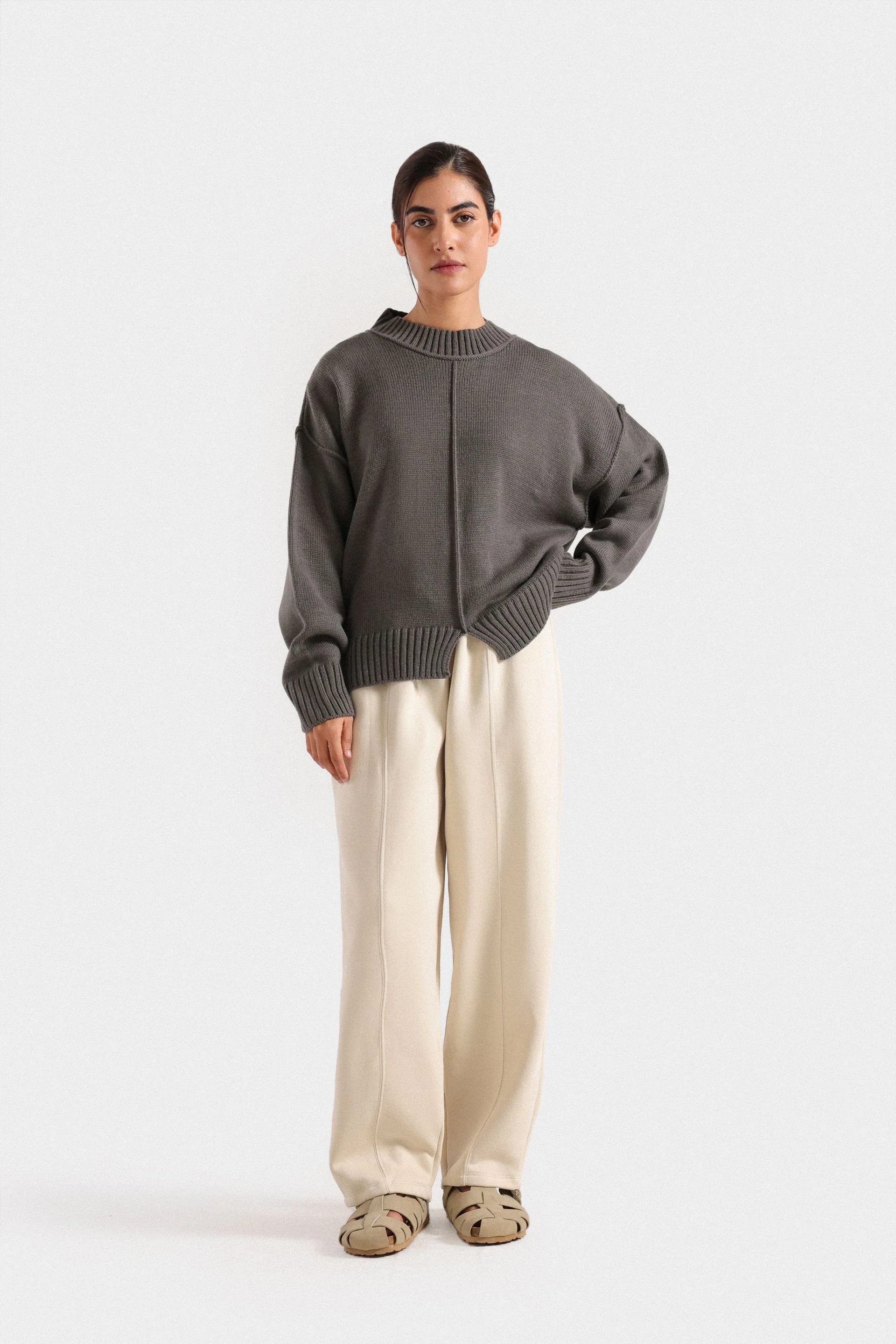 Basic Sweater With Visible Seams 8 Basic Sweater With Visible Seams