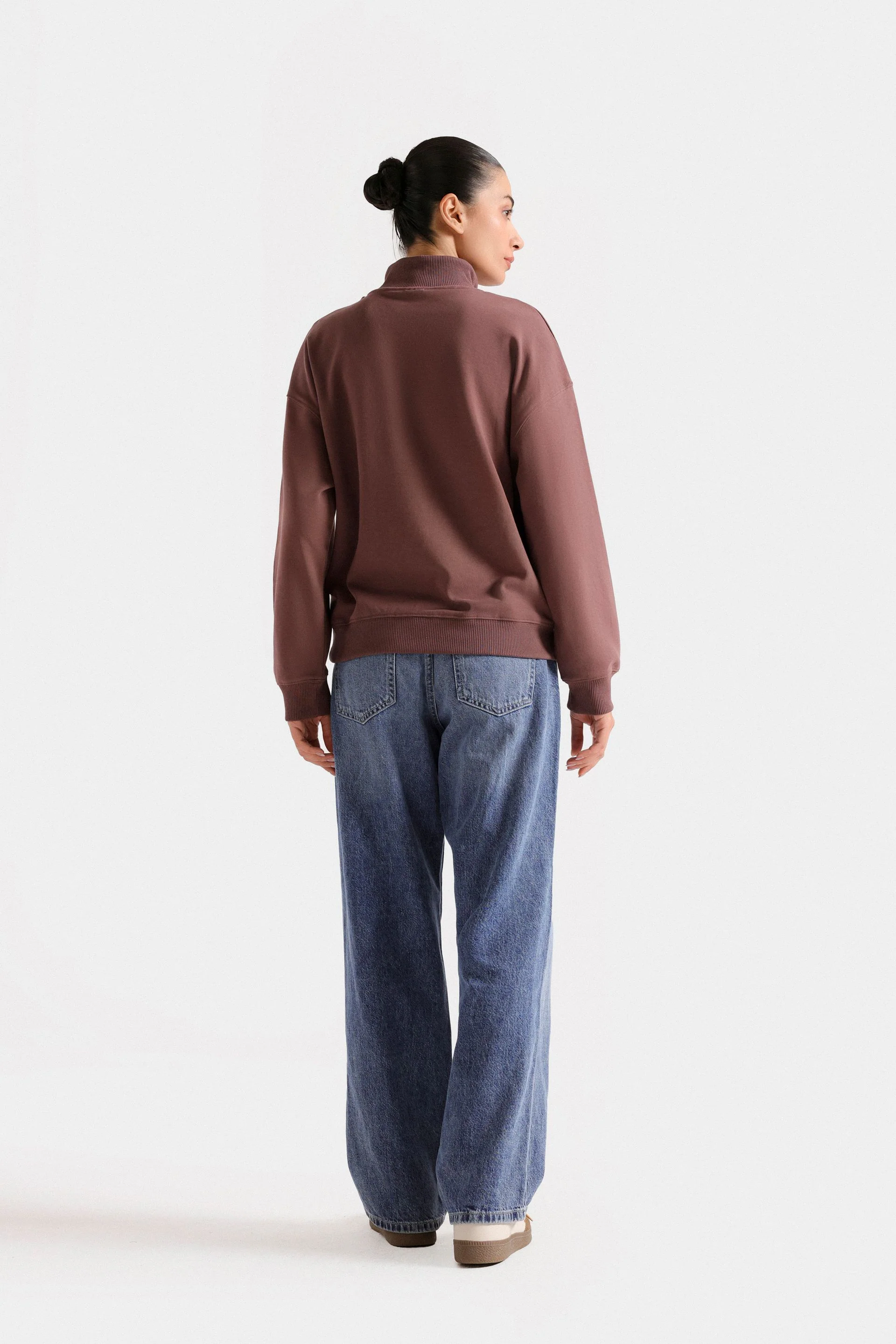 Basic Quarter Zip-Up Sweatshirt 4 Basic Quarter Zip-Up Sweatshirt