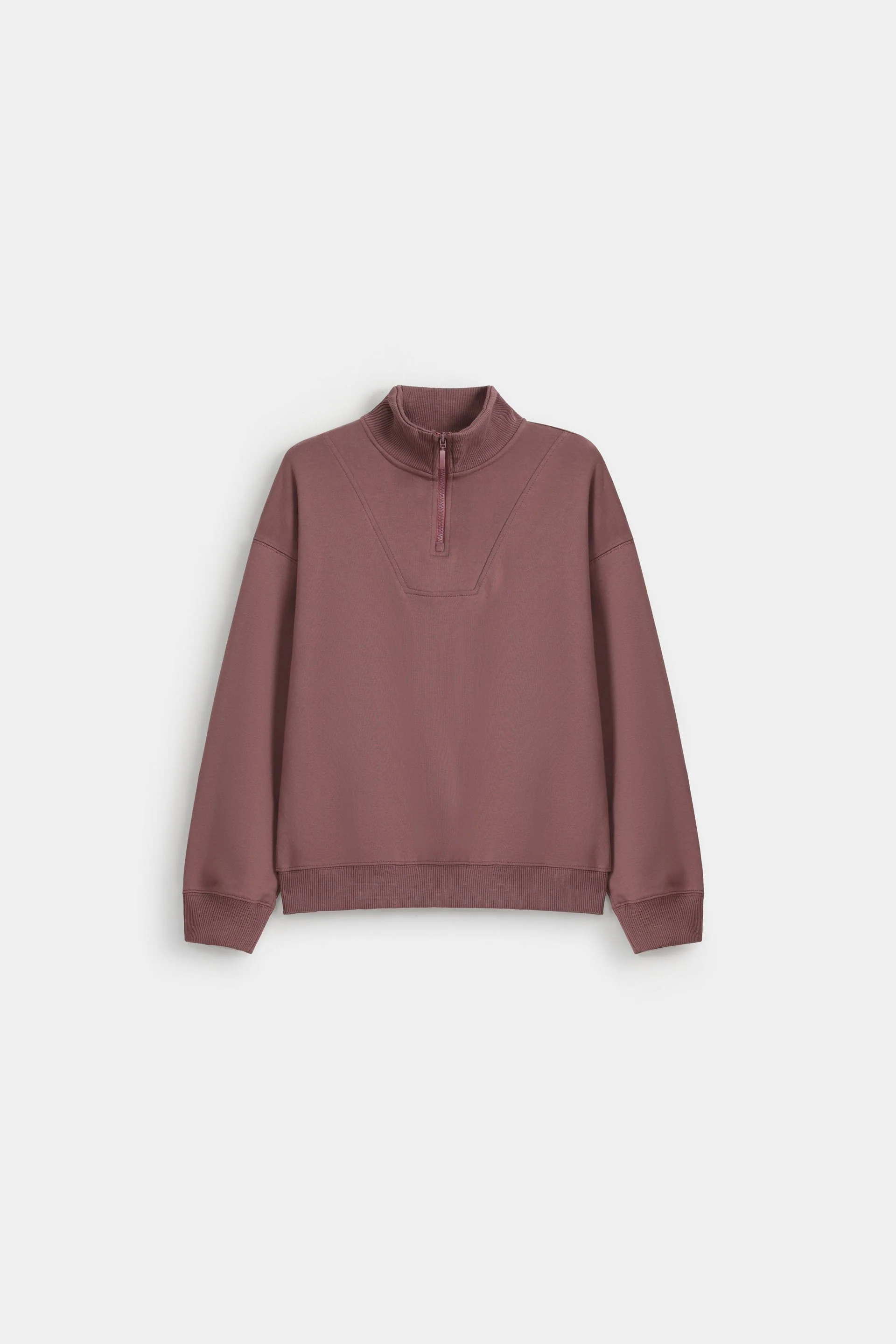 Basic Quarter Zip-Up Sweatshirt 5 Basic Quarter Zip-Up Sweatshirt