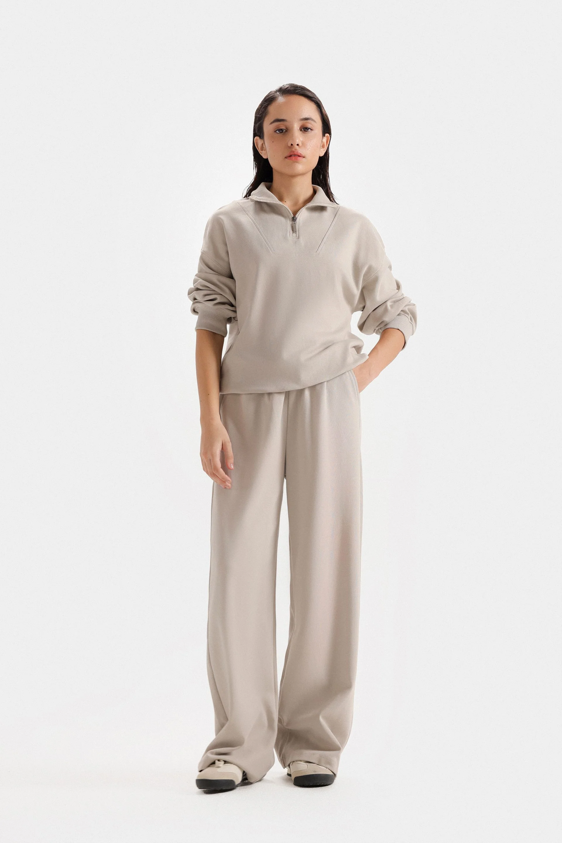 Basic Quarter Zip-Up Sweatshirt 8 Basic Quarter Zip-Up Sweatshirt