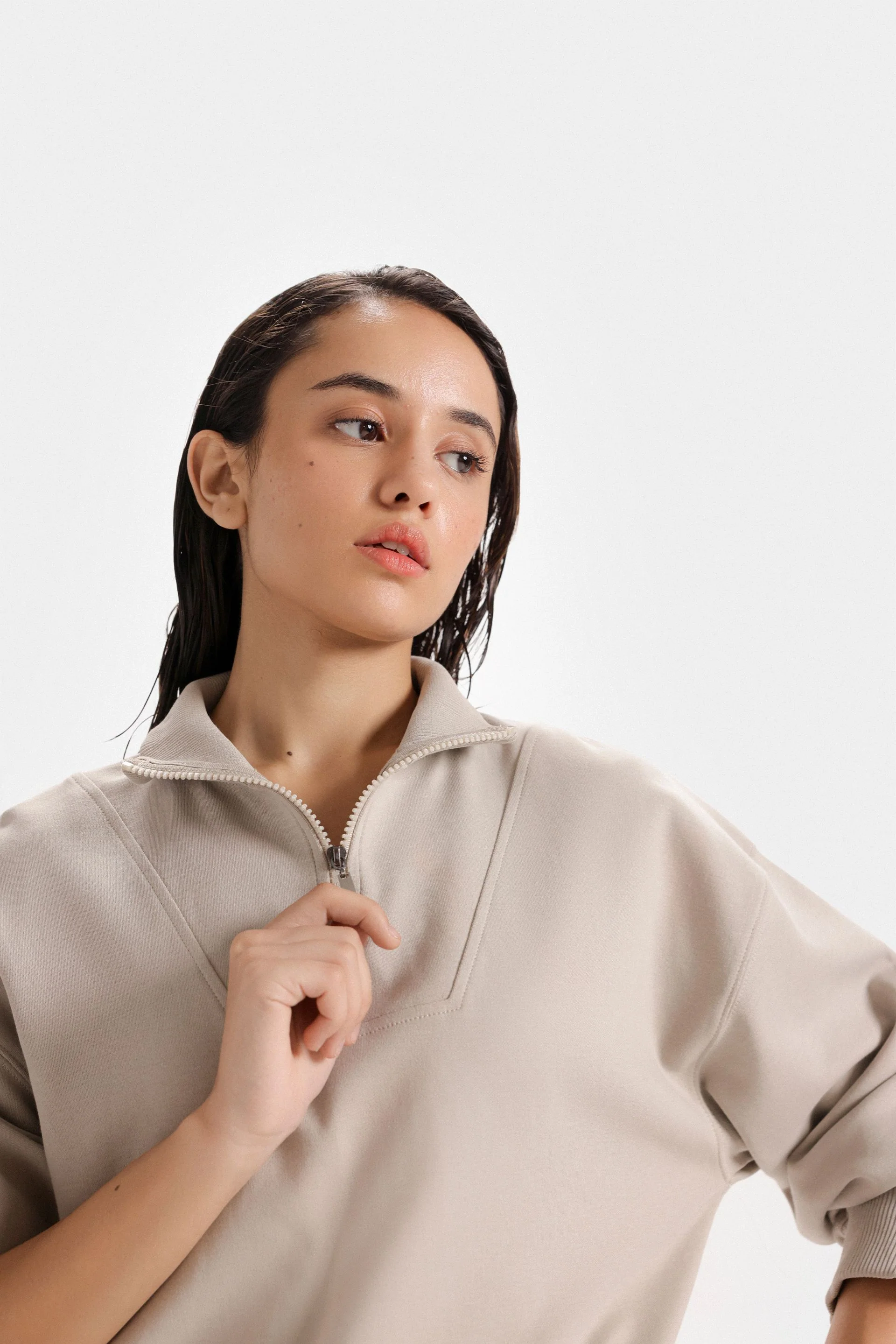 Basic Quarter Zip-Up Sweatshirt 9 Basic Quarter Zip-Up Sweatshirt
