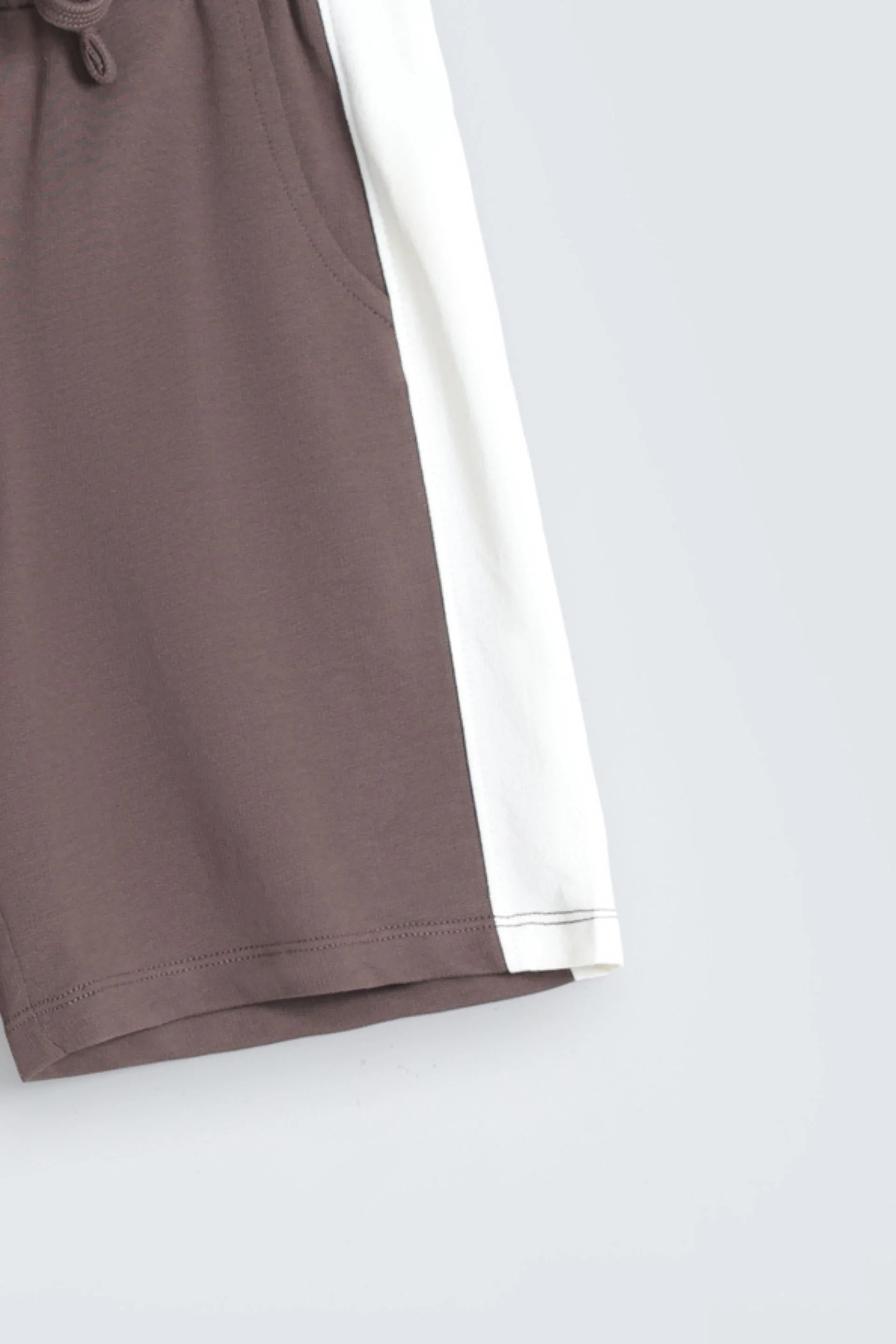 Knit Shorts With Side Contrast Panel