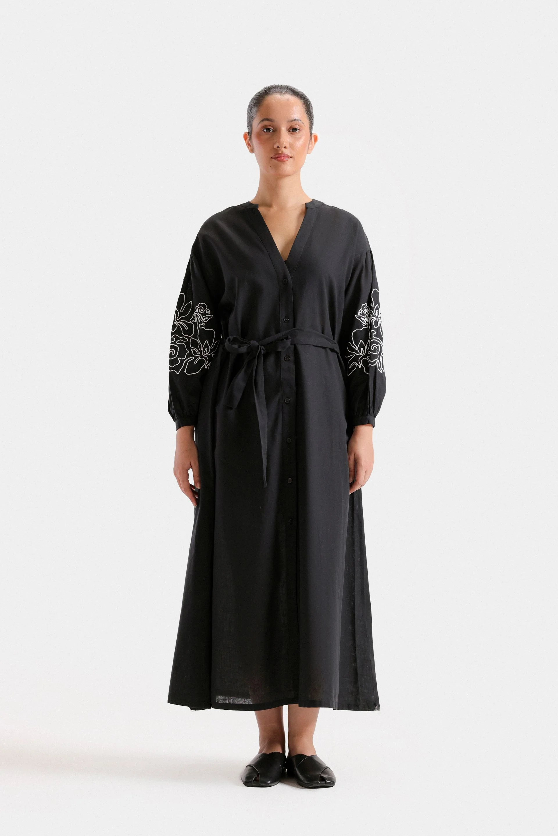 Embroidered Midi Dress