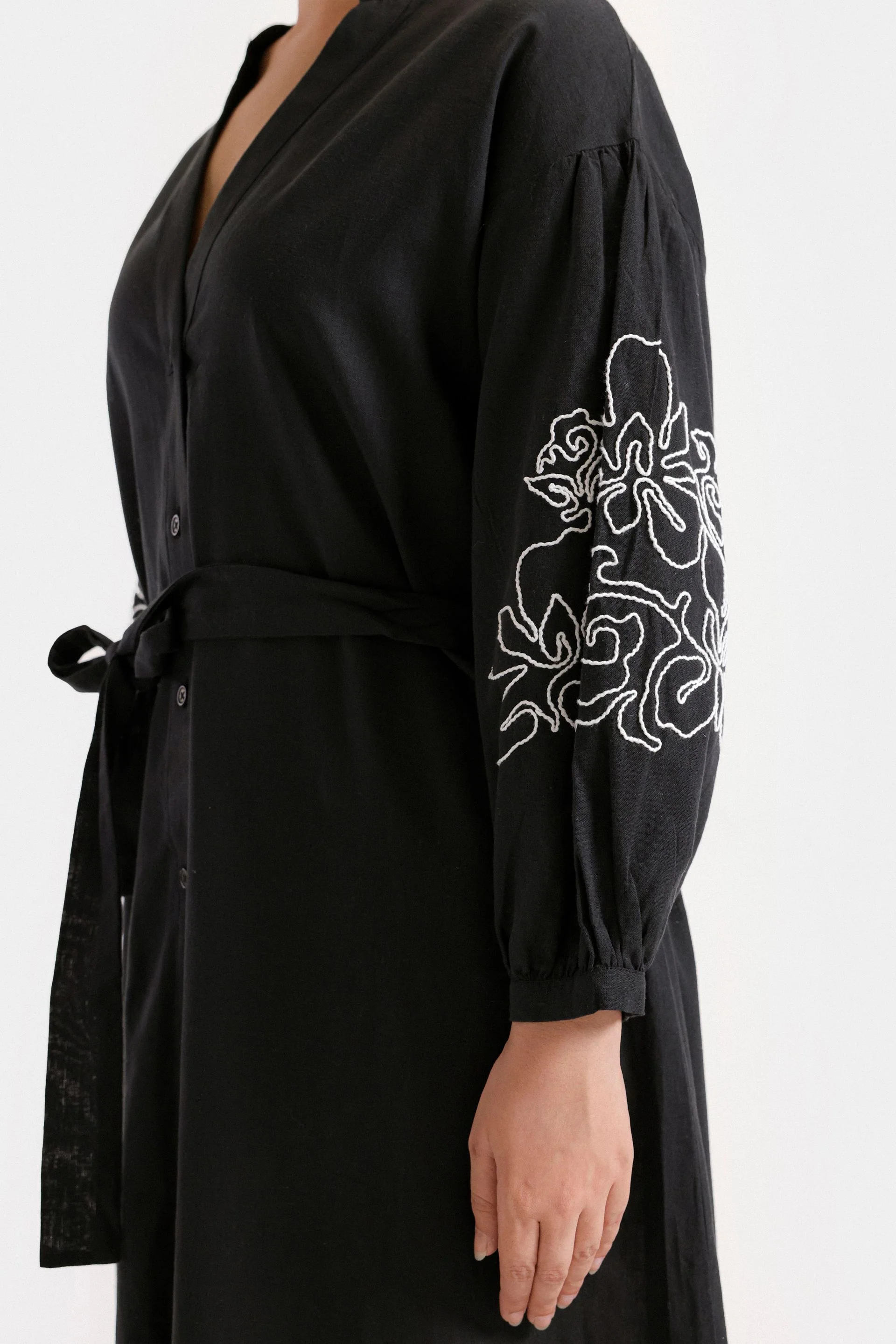 Embroidered Midi Dress