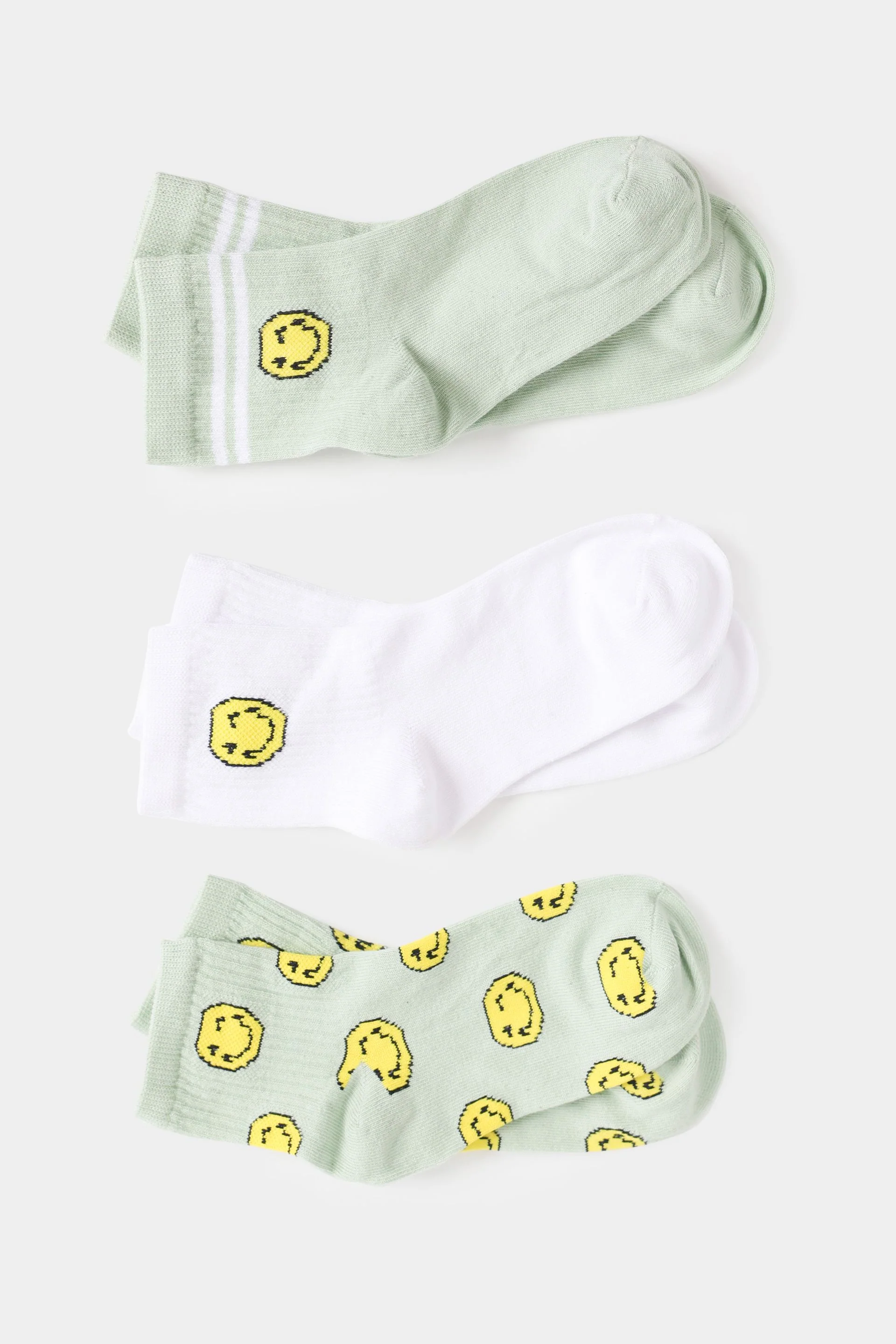 Pair of 3-Printed Short Crew Socks