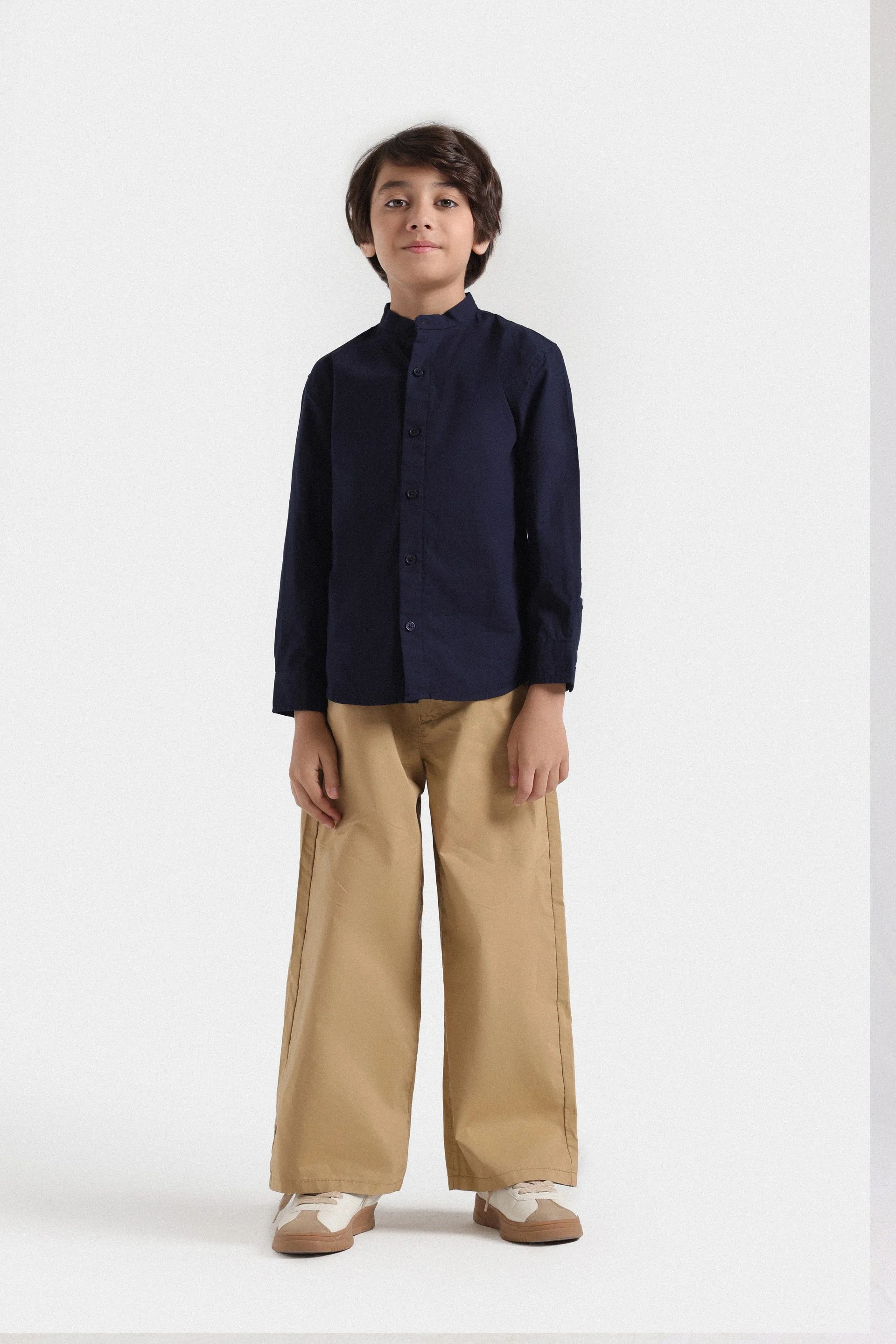 Basic Mandarin Collar Shirt