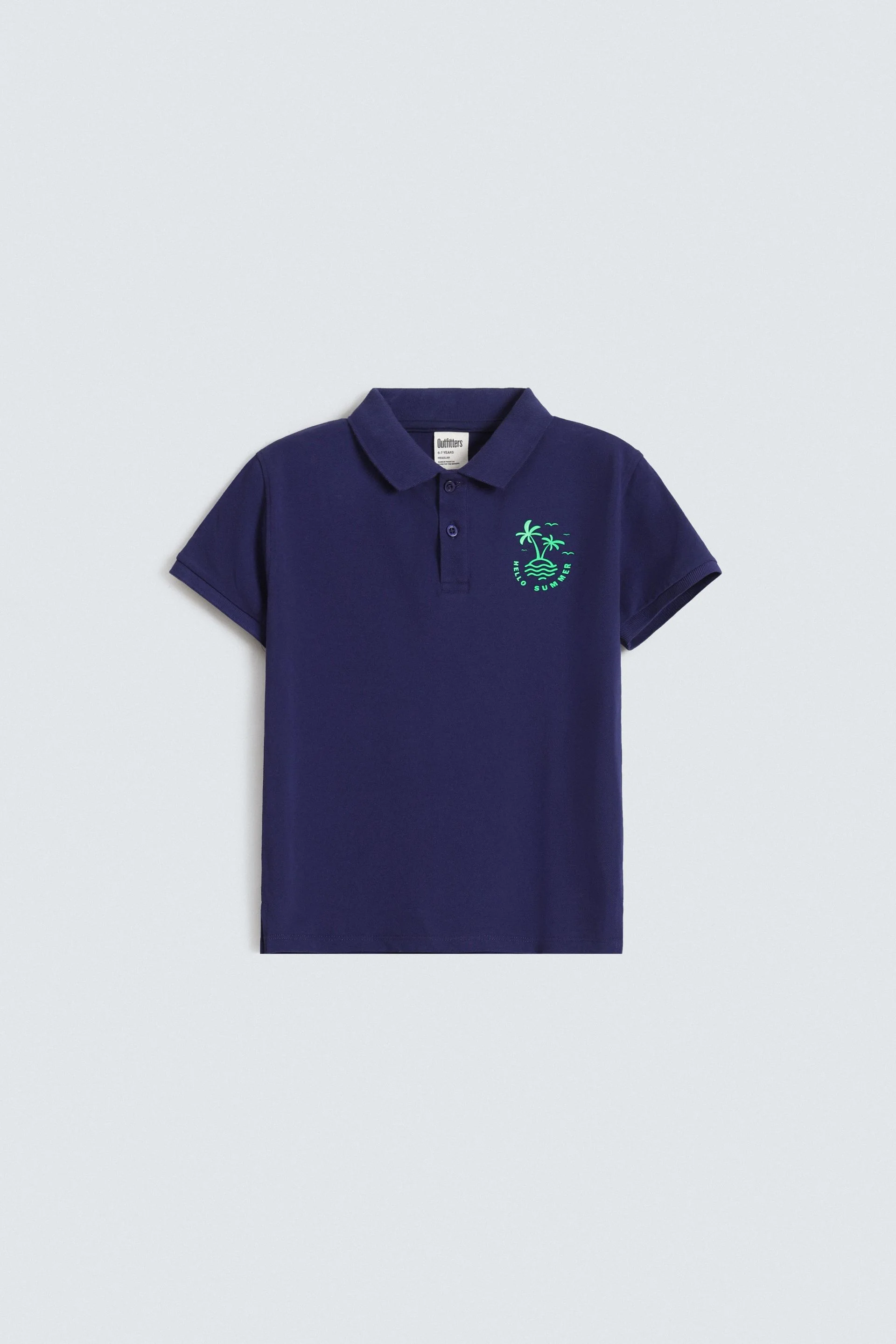Slogan Print Polo Shirt