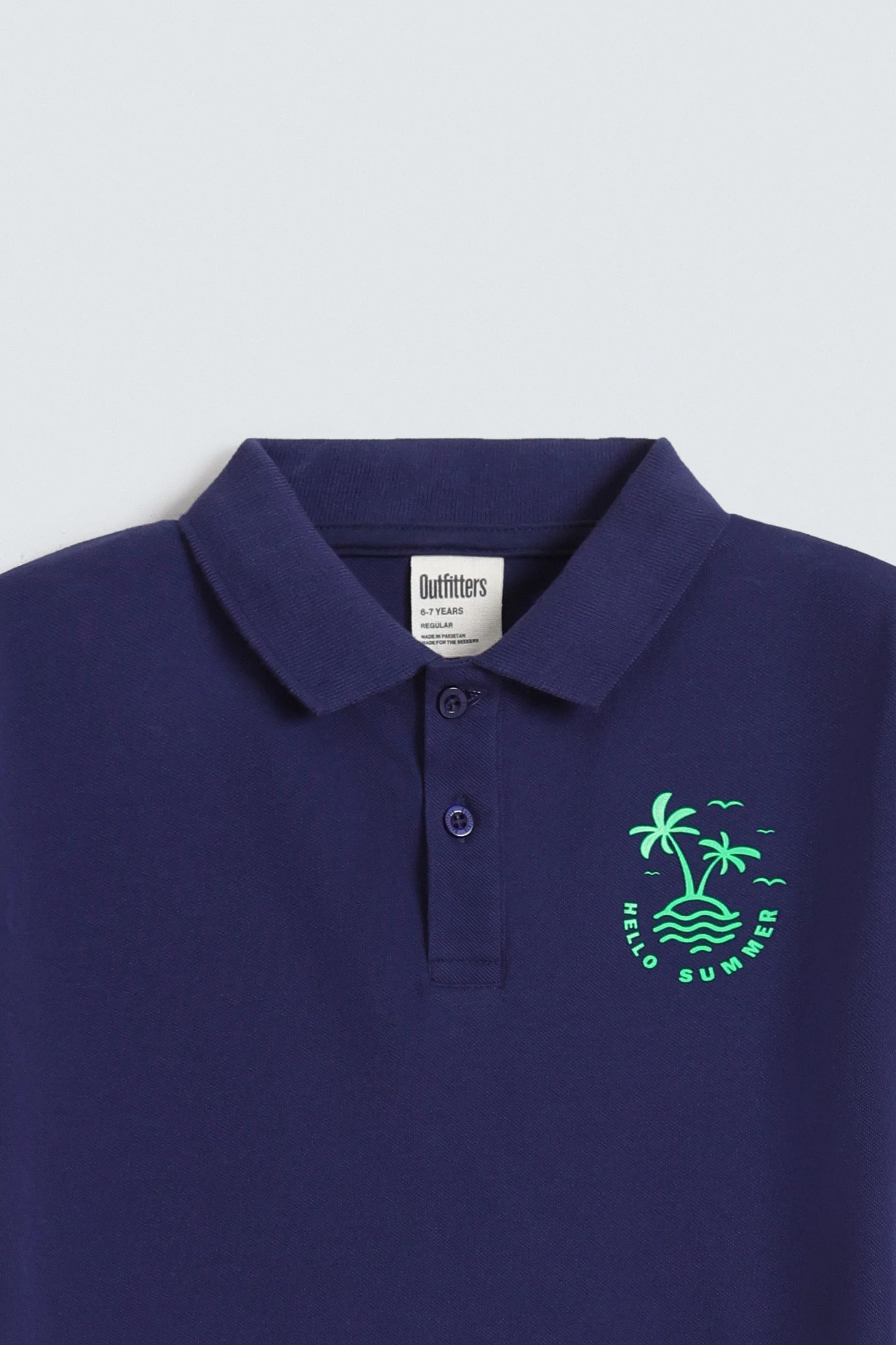 Slogan Print Polo Shirt