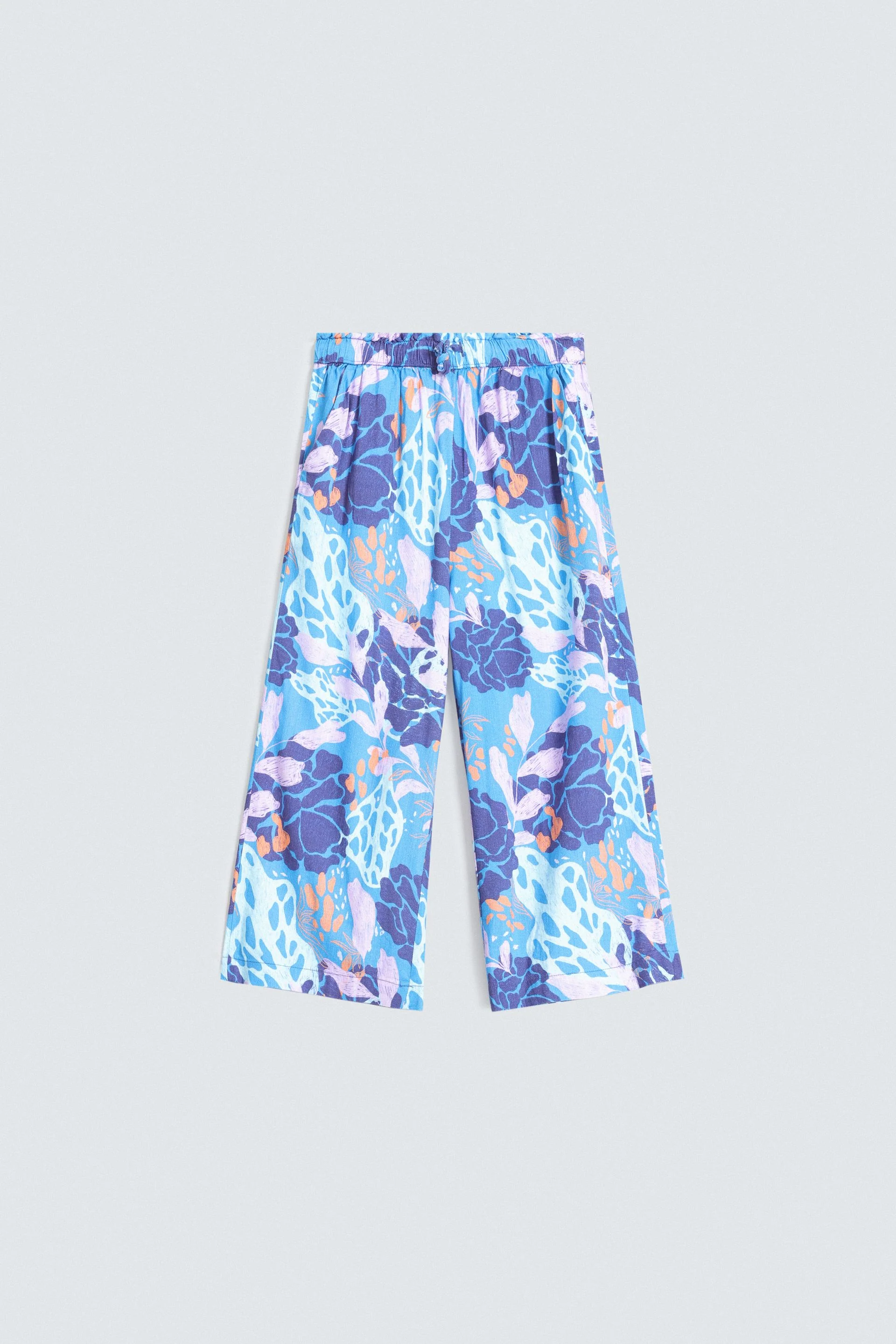 All-Over Printed Wide Leg Trousers