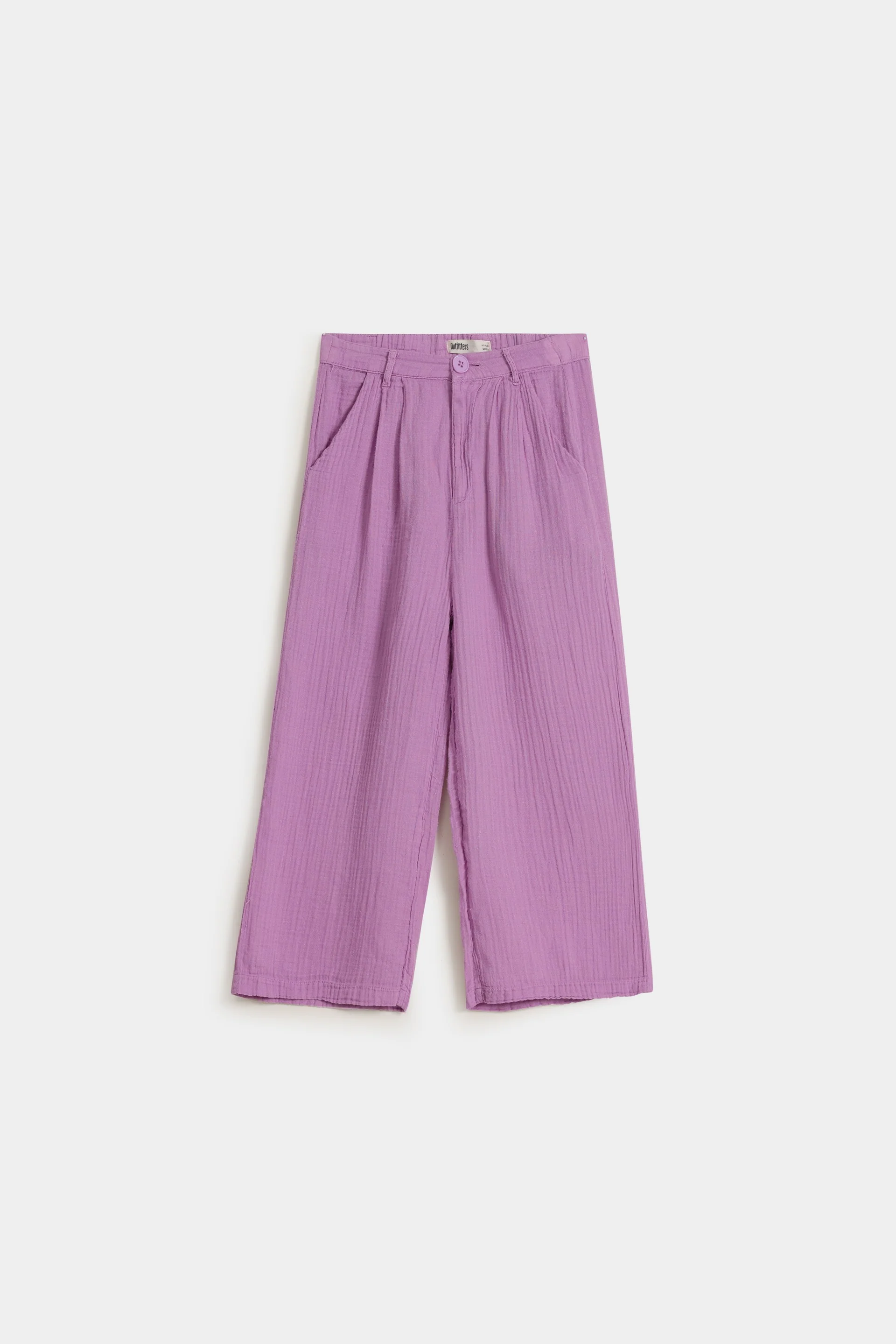 Creased-Effect Wide Leg Trousers