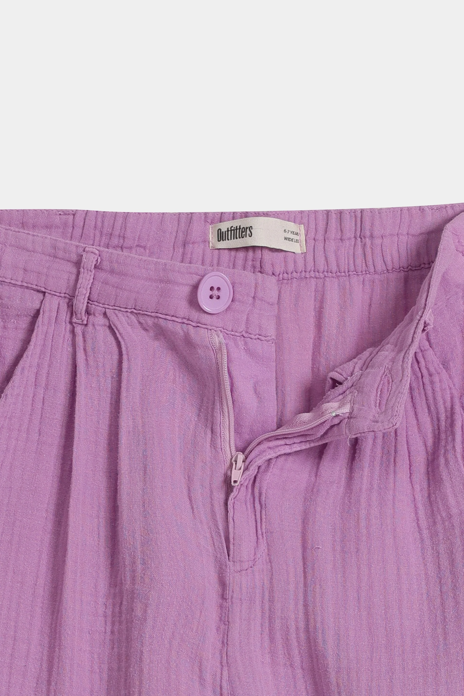 Creased-Effect Wide Leg Trousers